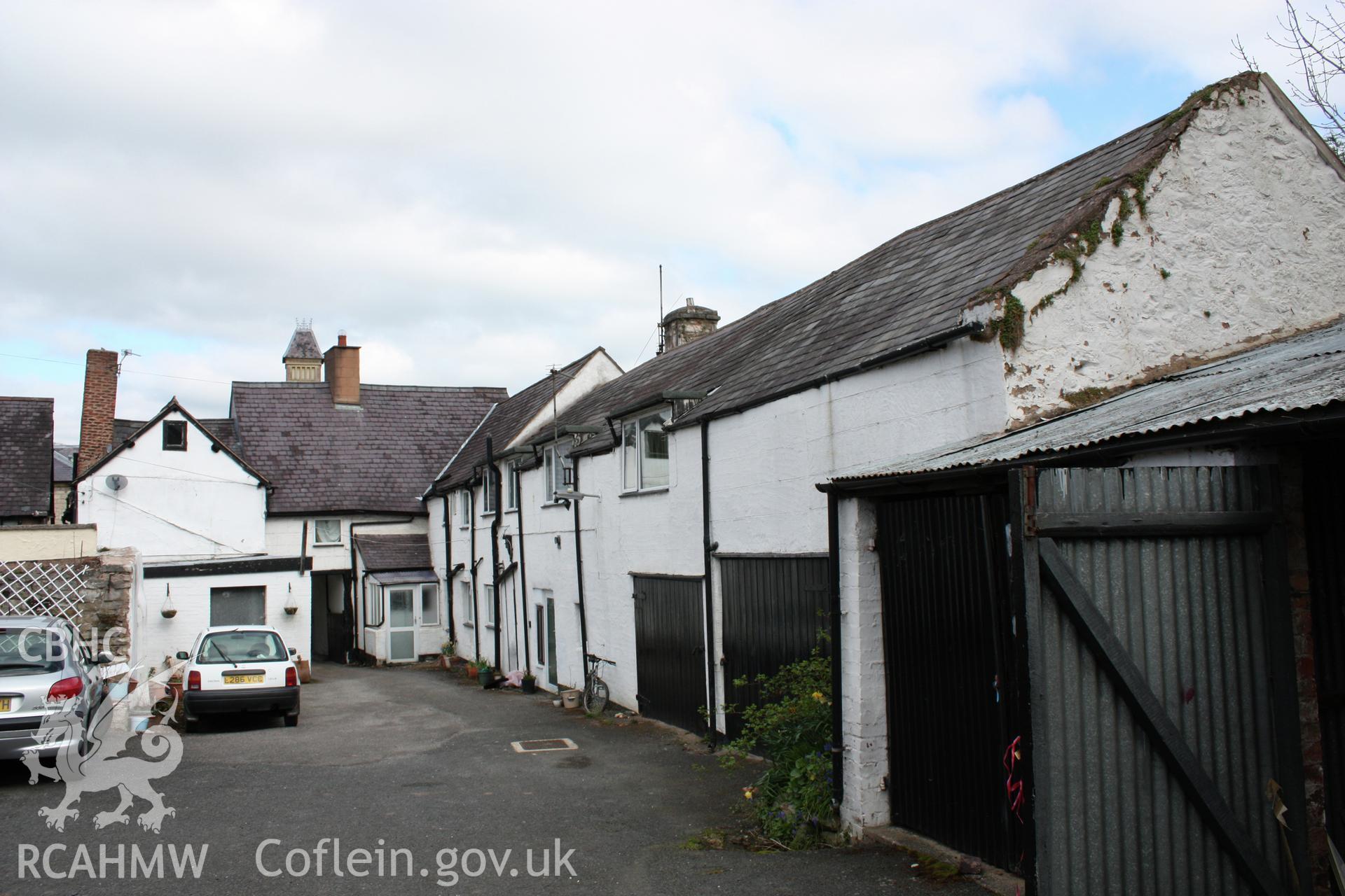 View from south showing rear of 51 Clwyd Street & cross-wing.