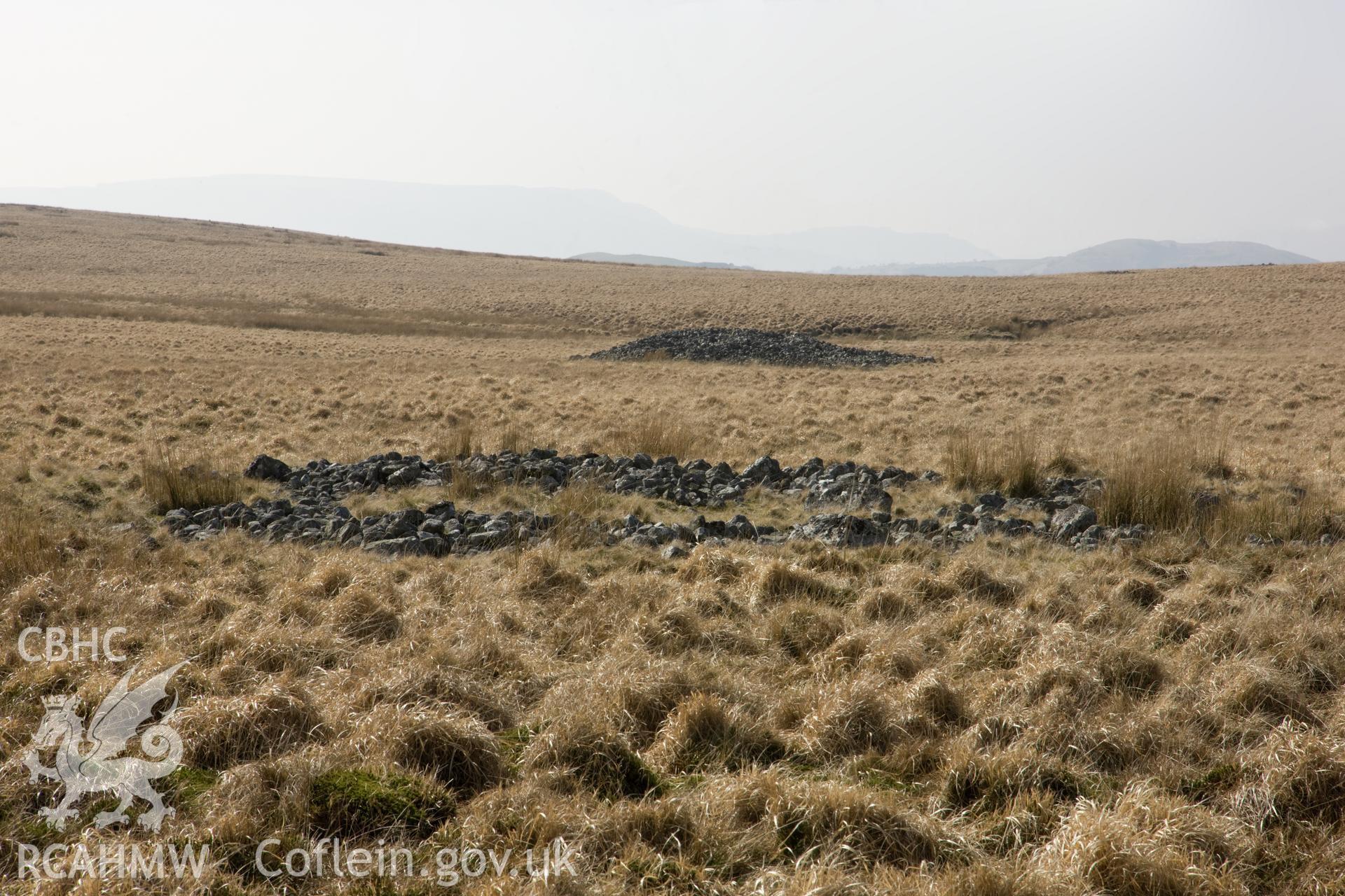 View from east northeast, cairn in background.