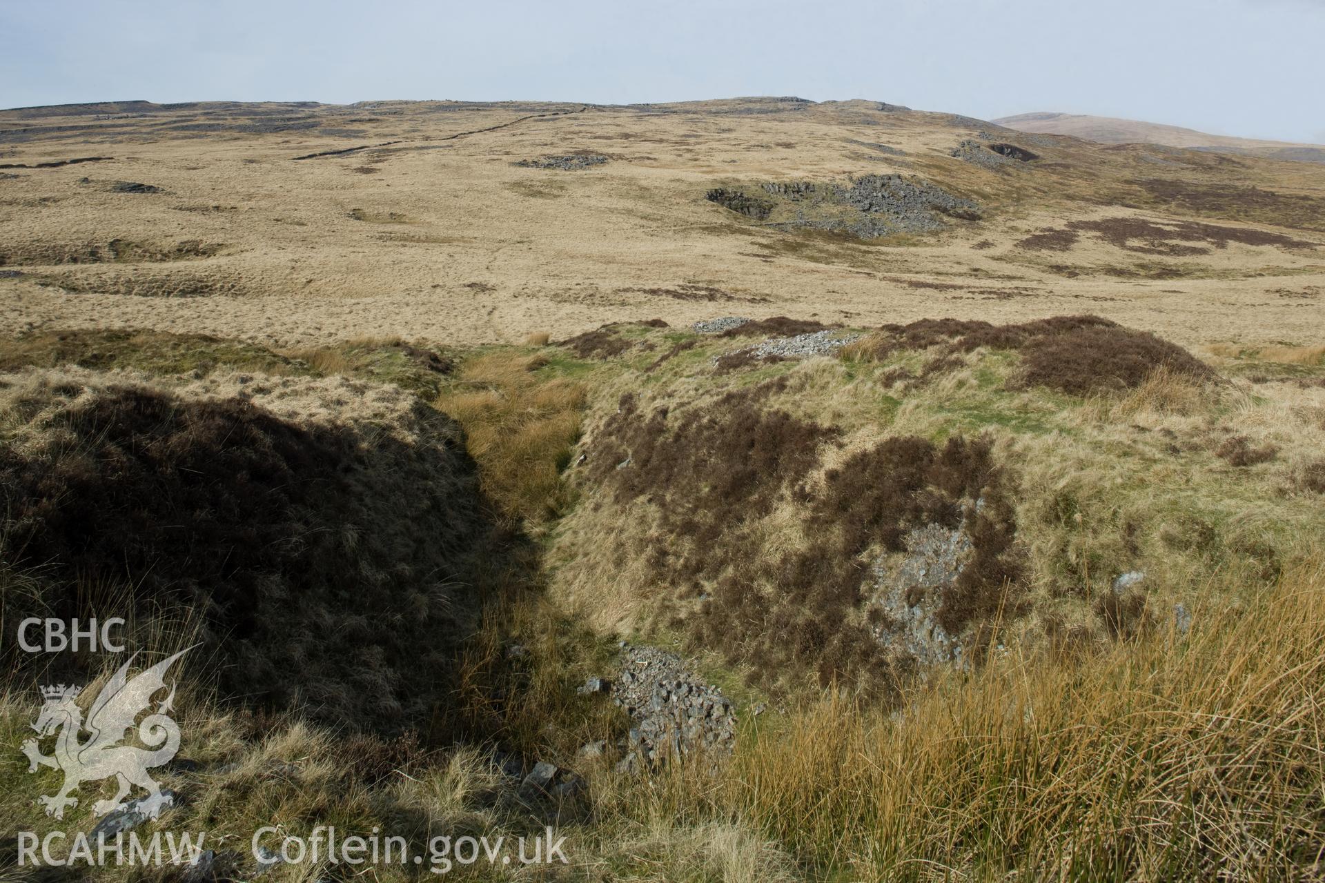 View from the south, unfinished cutting in foreground.