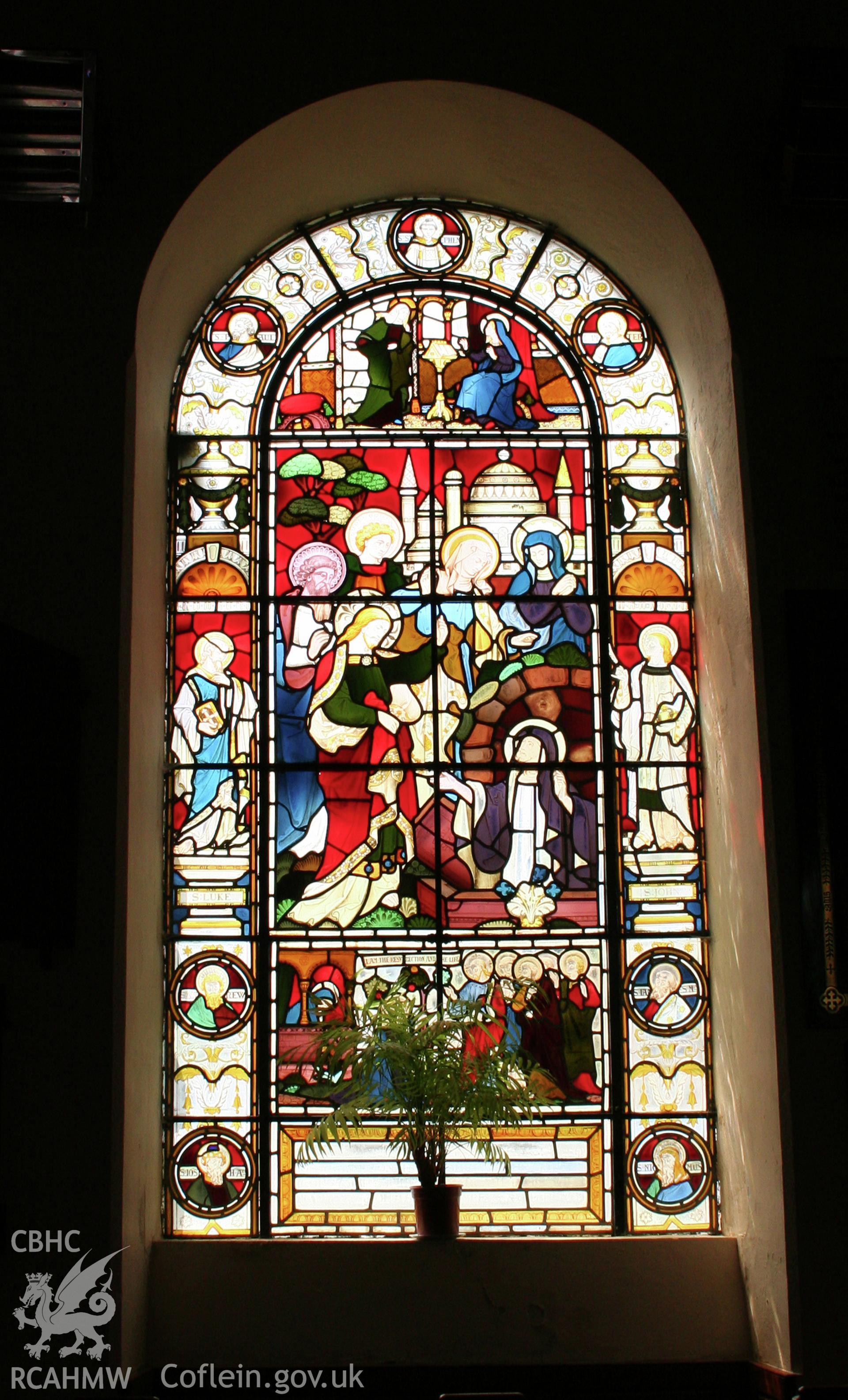 St Mary's Church, detail of stained glass window.