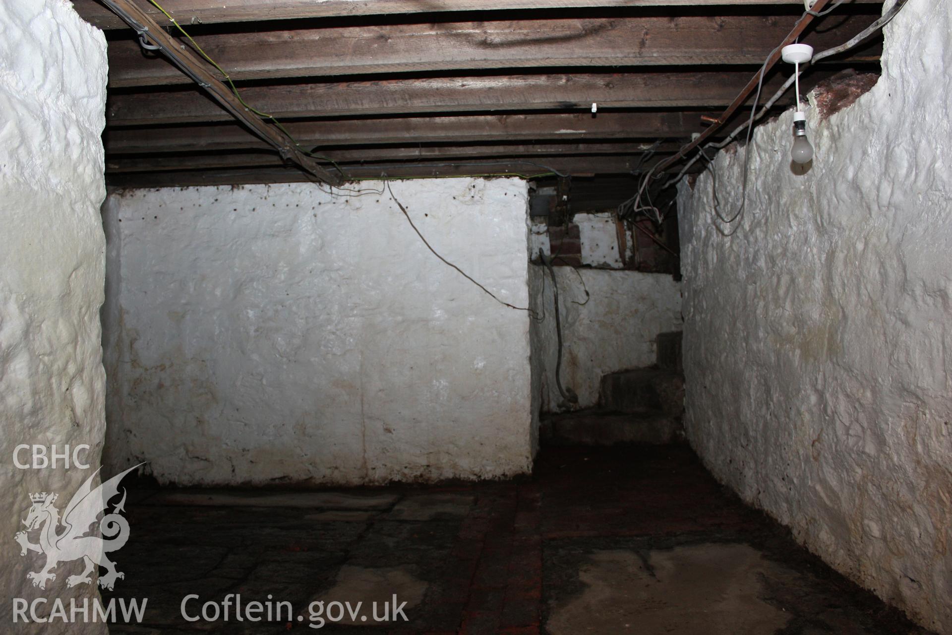 51, Clwyd Street, 3-unit 17th century range, cellar, rear south wall, with stair doorway.