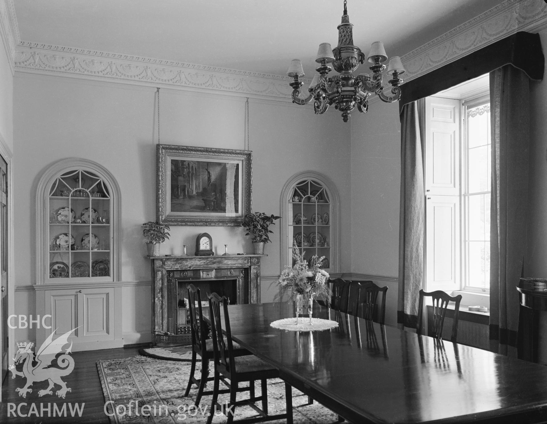 Interior view of Broom Hall showing the dining room on the west elevation.