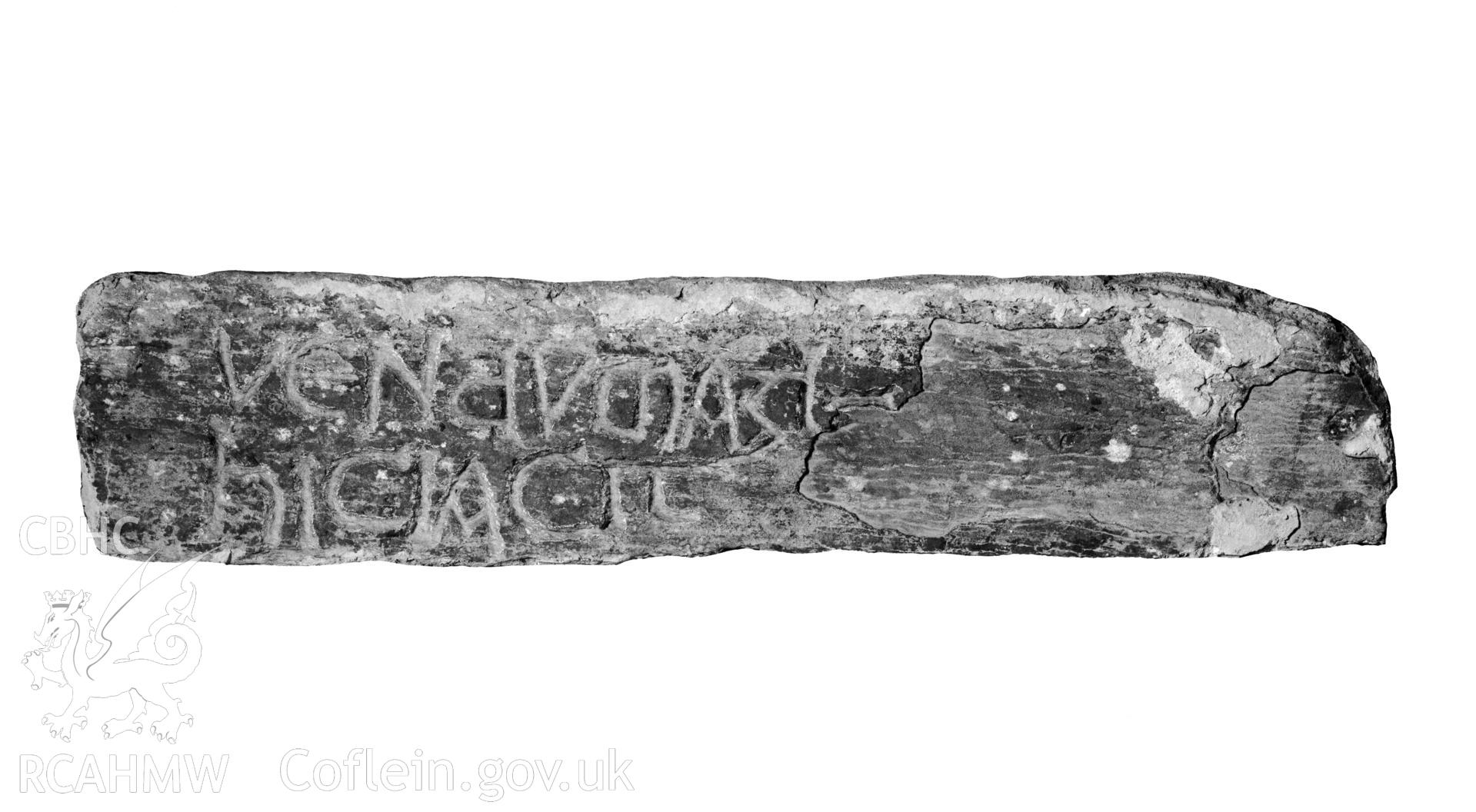 Masked out photograph showing the Inscribed stone .