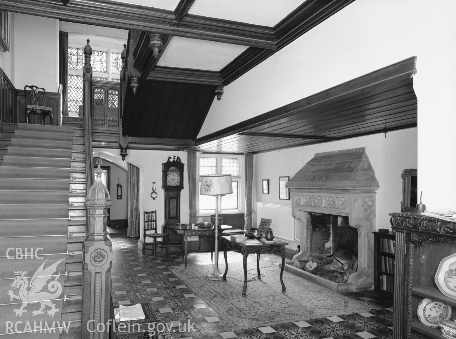 The entrance hall at Treberfedd House.