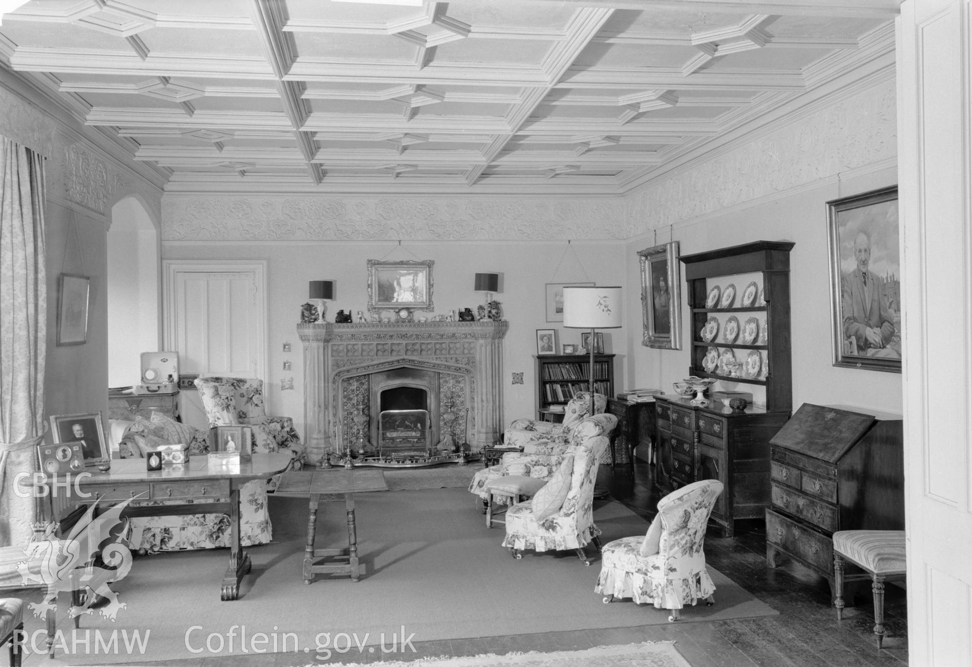 The drawing room at Treberfedd House.