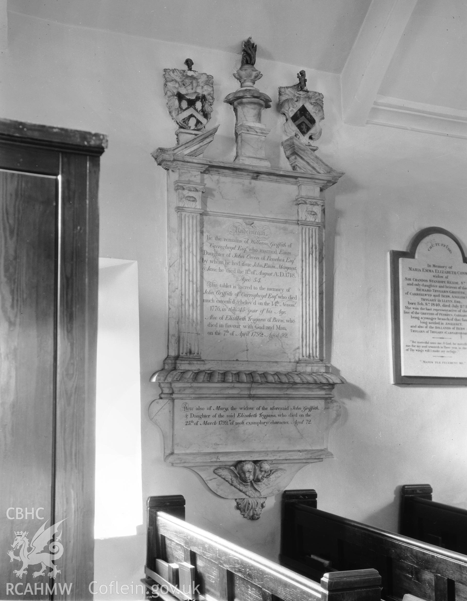 Mural monument on north side of nave