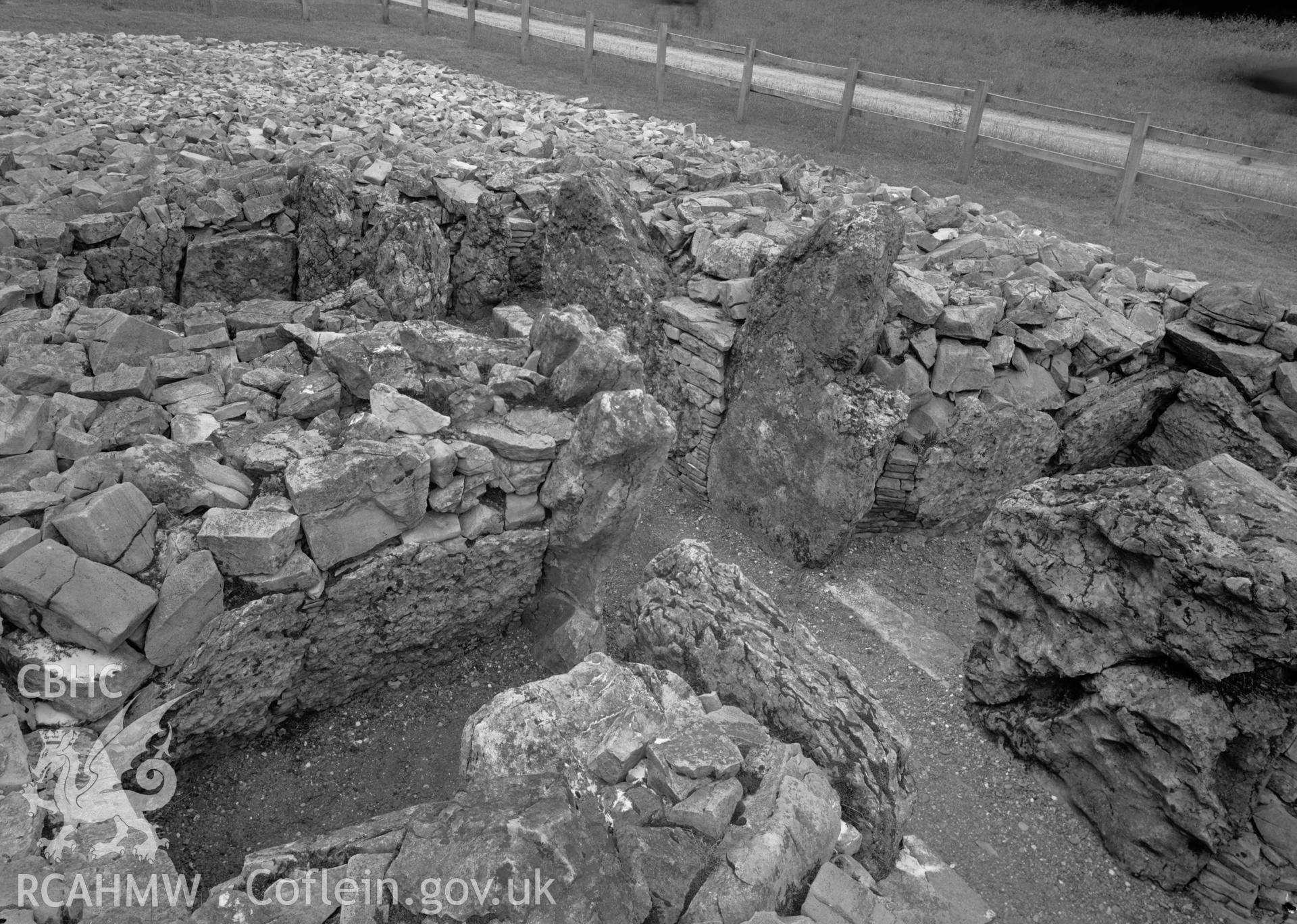 D.O.E photograph of Parc Le Breos Burial Chamber (Parc Cwm Long Cairn), Penmaen.