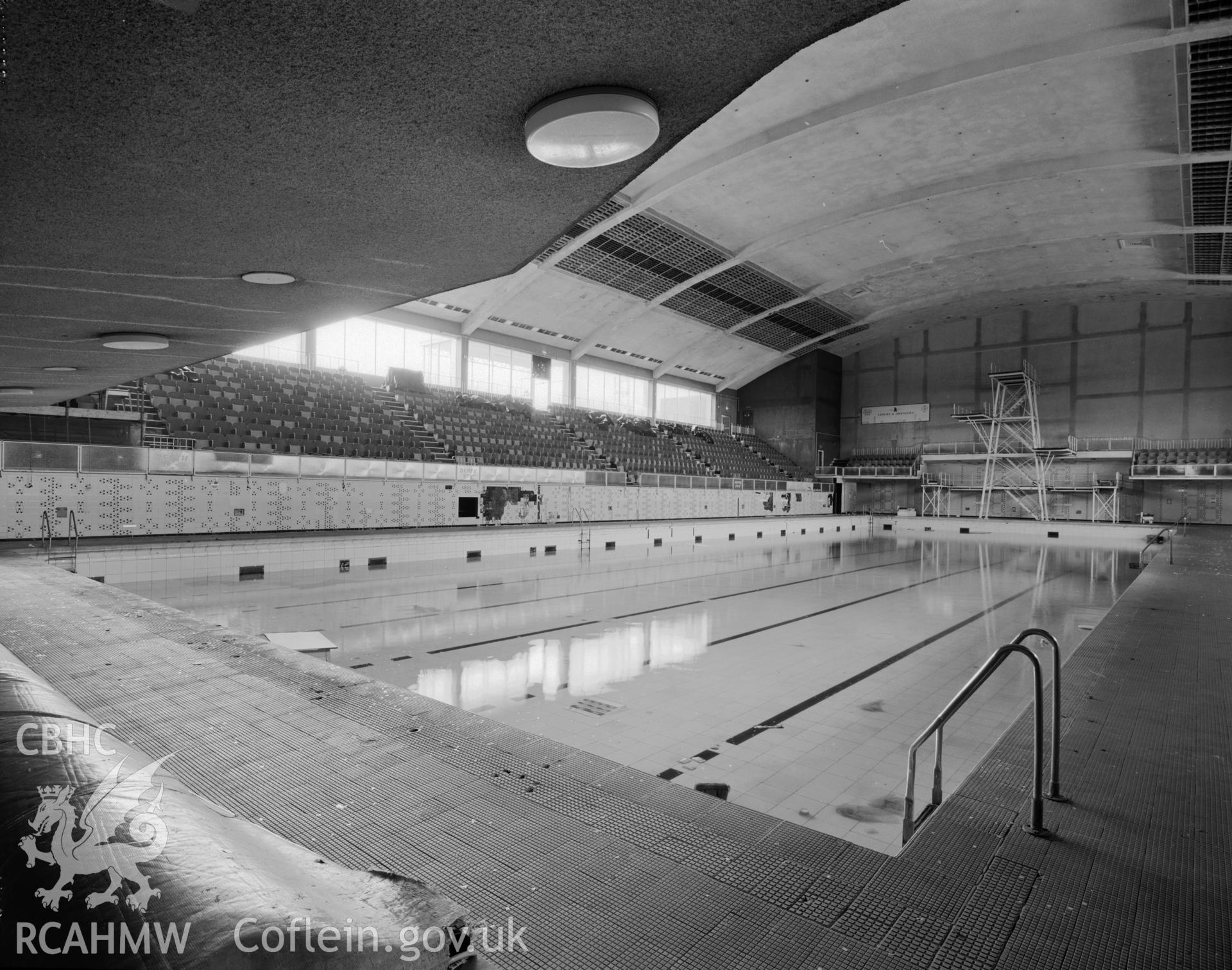 Pool from ground floor, towards diving boards   NA/GL/99/023