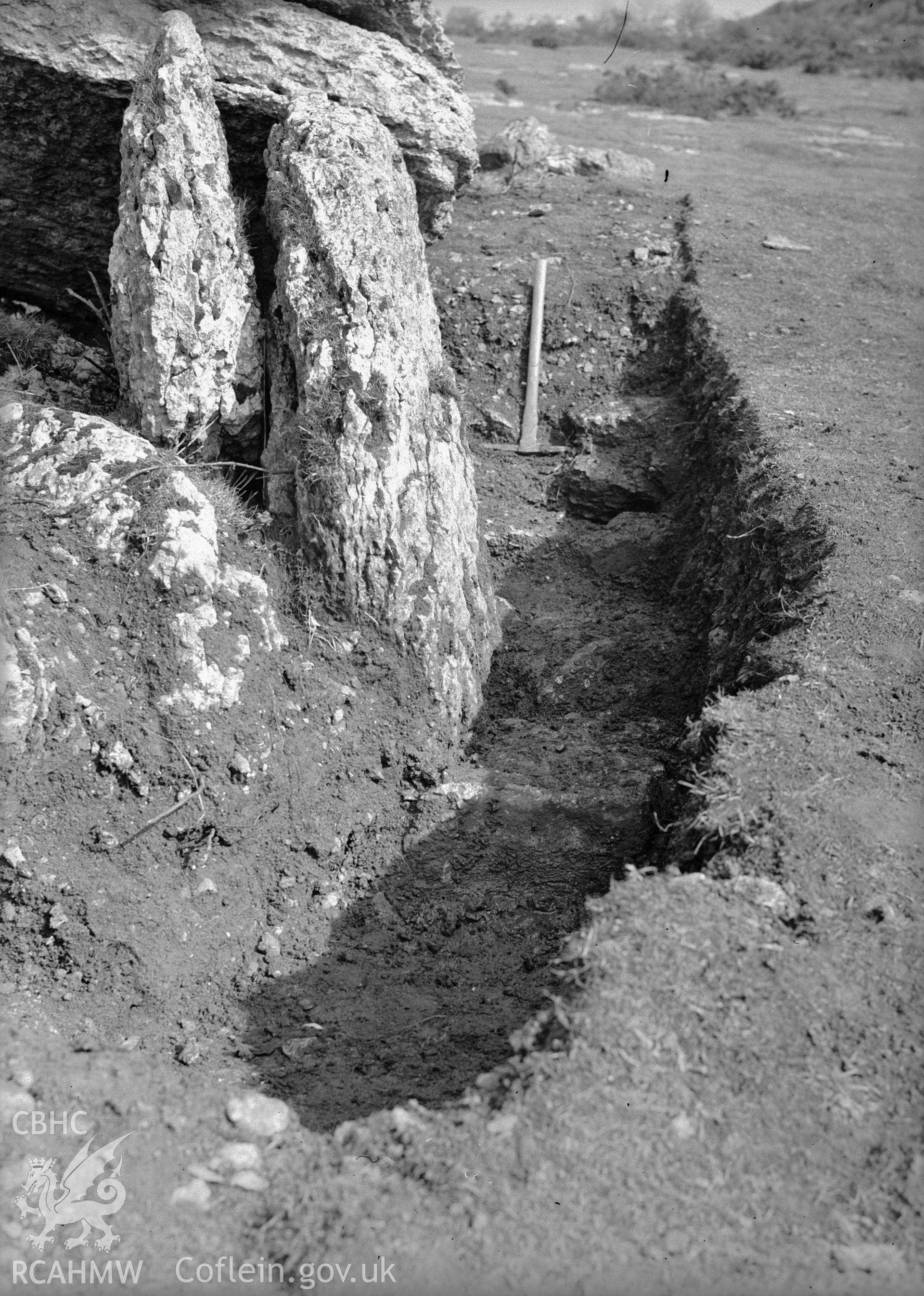 Digitised copy of a black and white negative produced by RCAHMW in the 1930's.