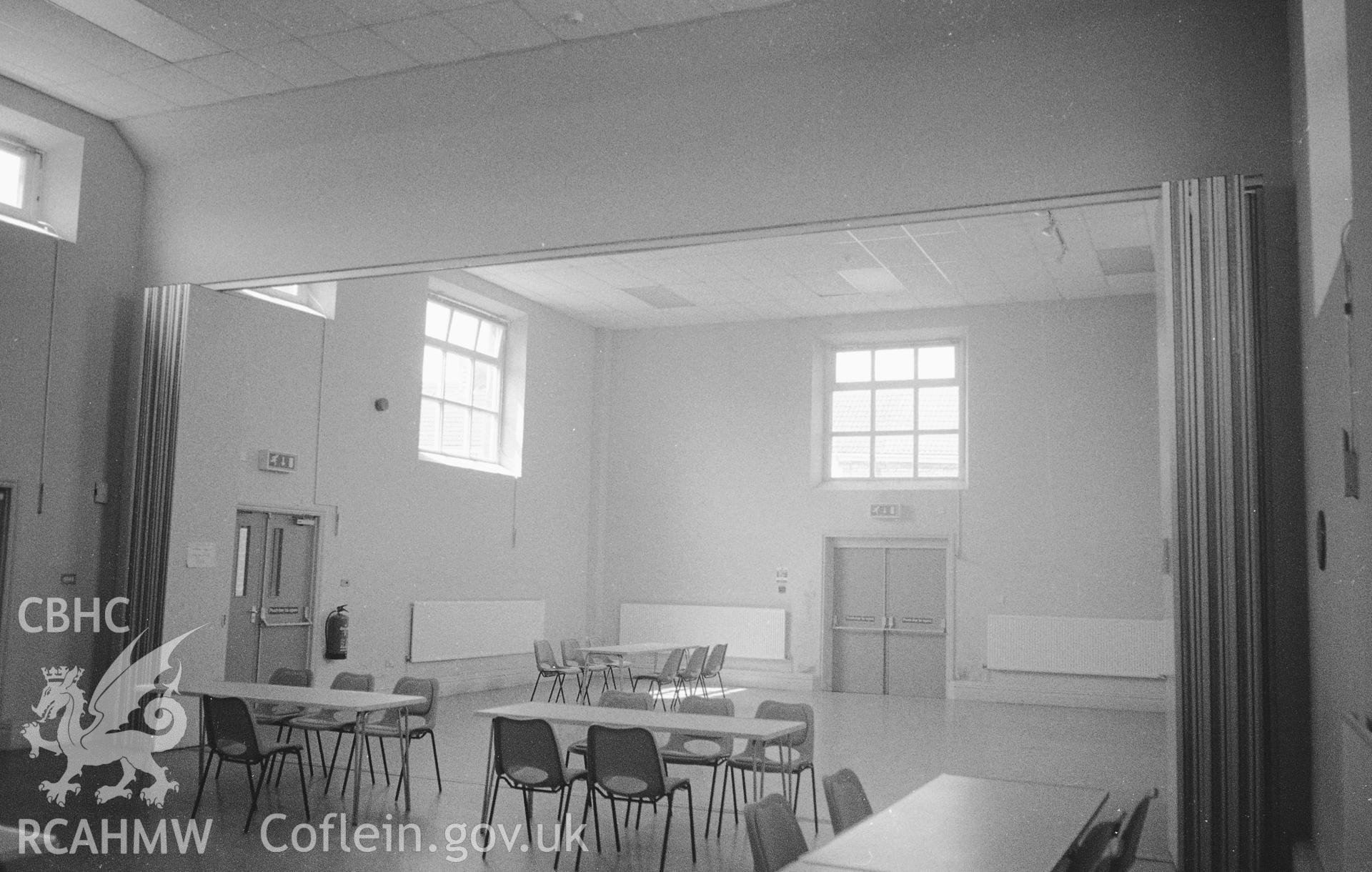 Photograph of Hafod Copperworks School, Hafod, Swansea: showing interior of south-west block looking south-west.