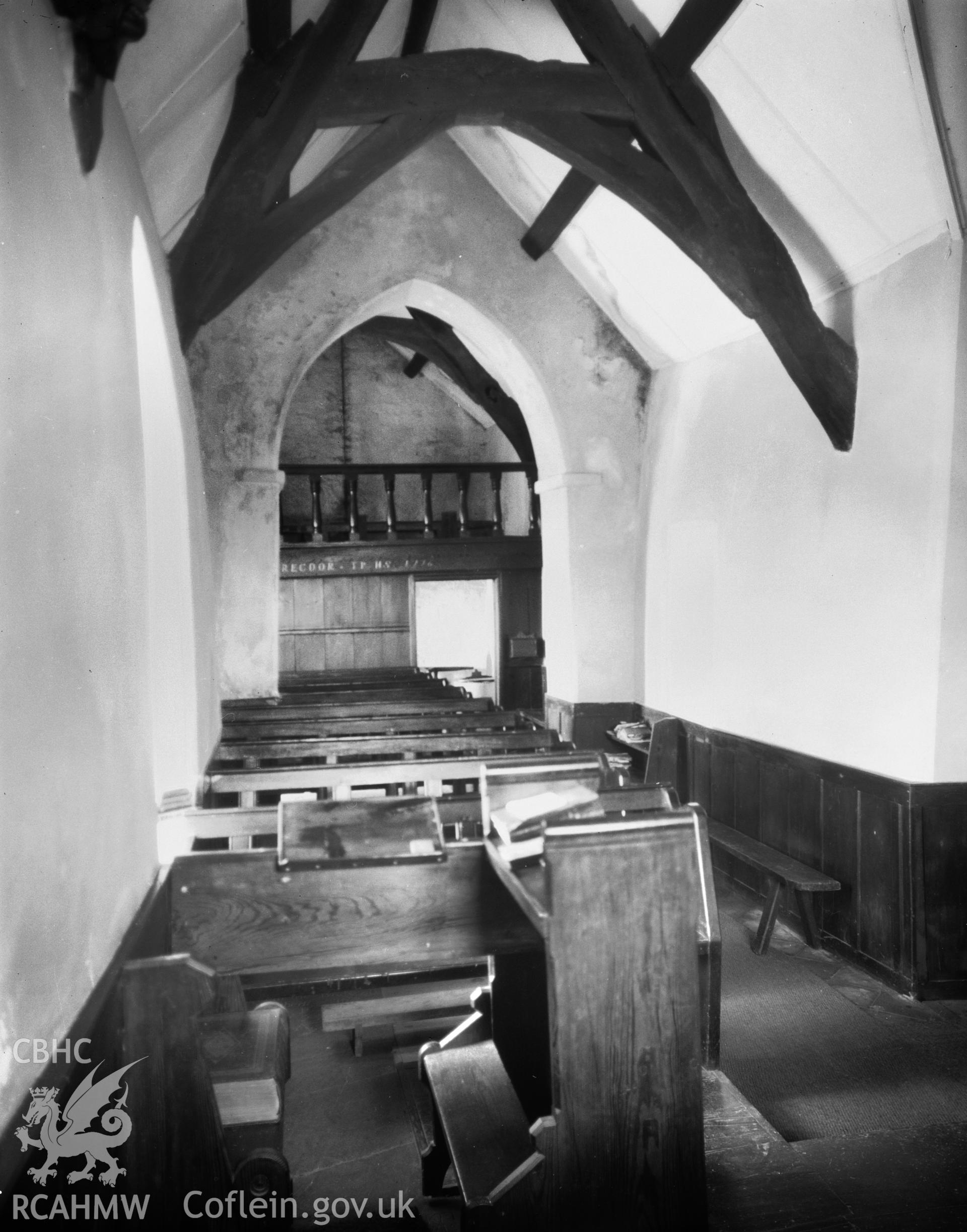 View of the interior, looking West