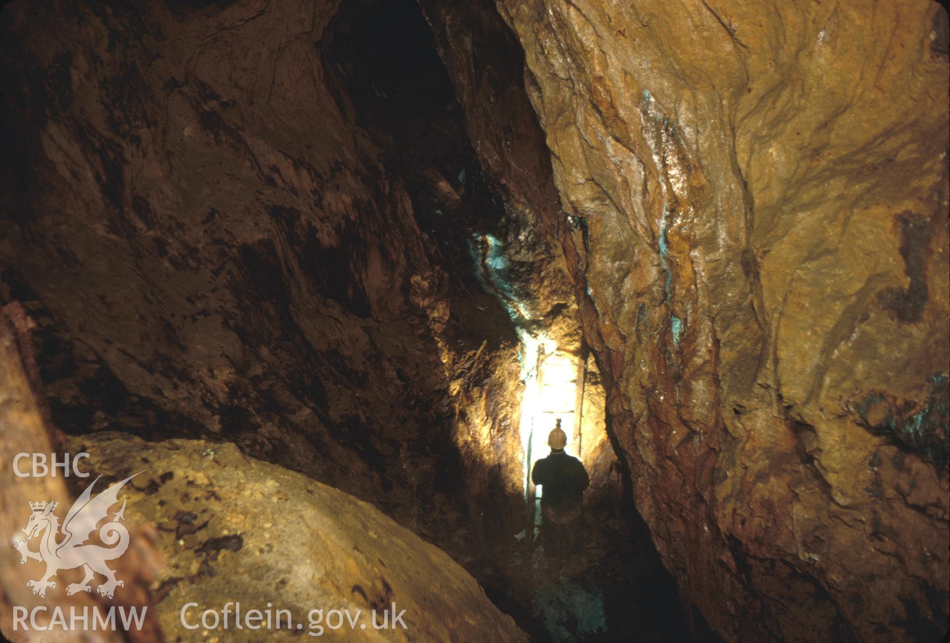 Digitized 35mm slide of Britannia Mine stope.