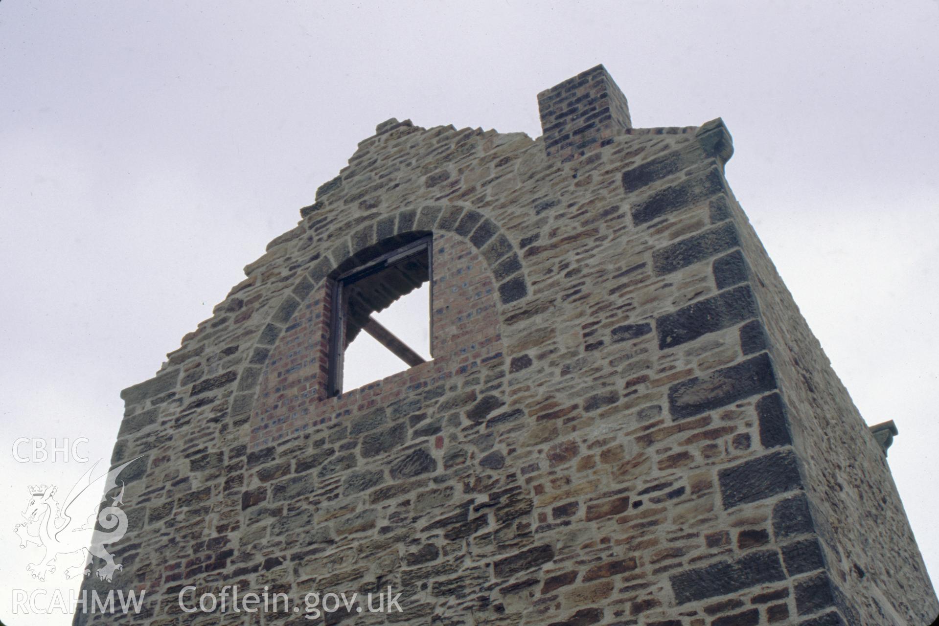 Digitized 35mm slide showing Penrhos engine house restored.