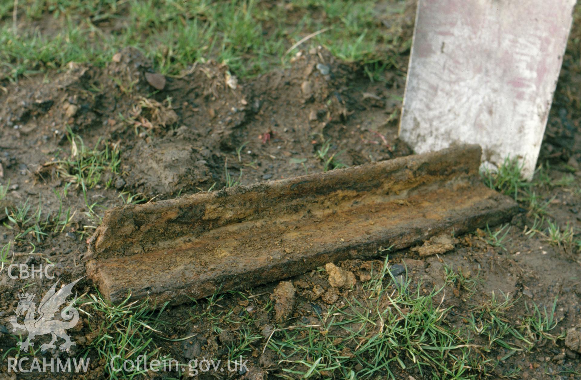 Digitized 35mm slide showing Penrhos: rail near engine-house.