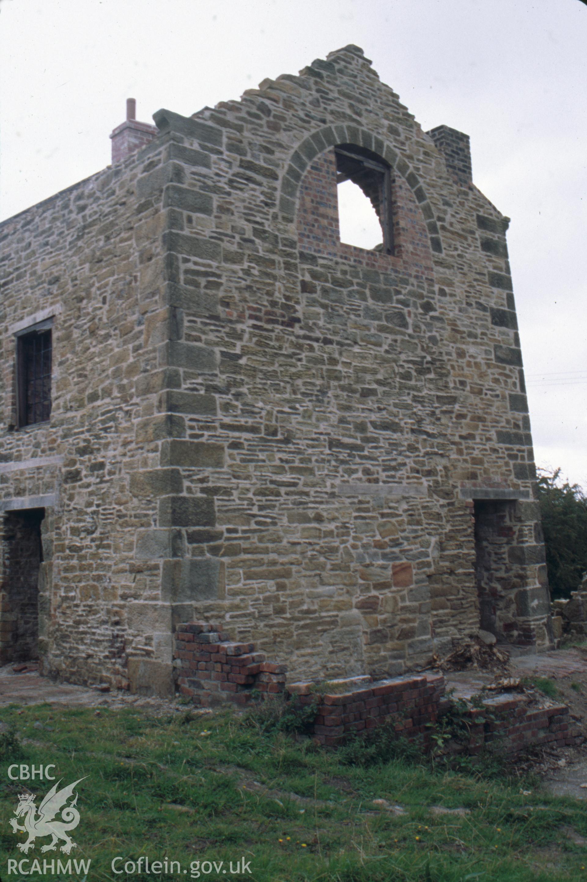 Digitized 35mm slide showing Penrhos engine house restored.