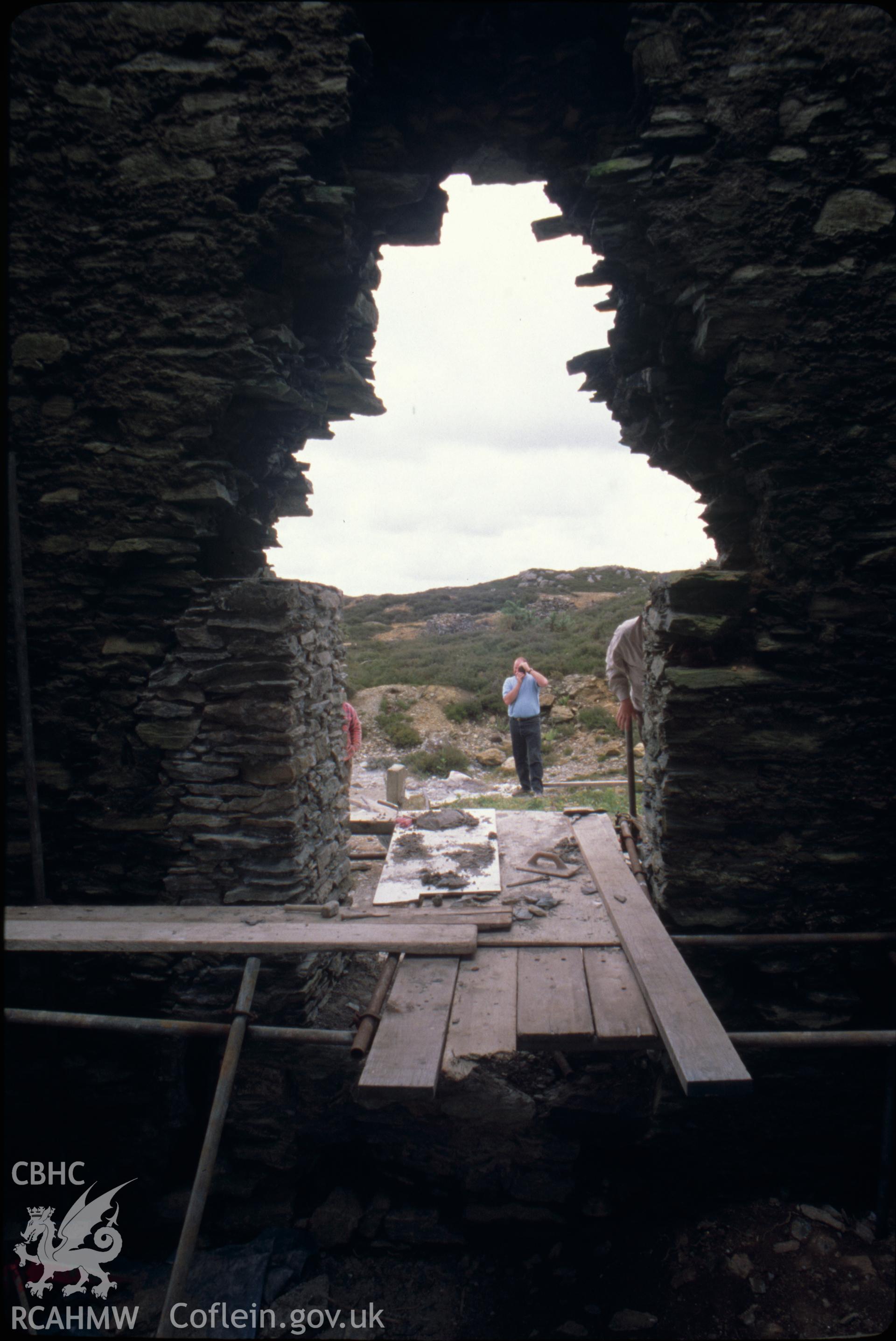 Digitized 35mm slide showing Pearl Shaft engine house interior.