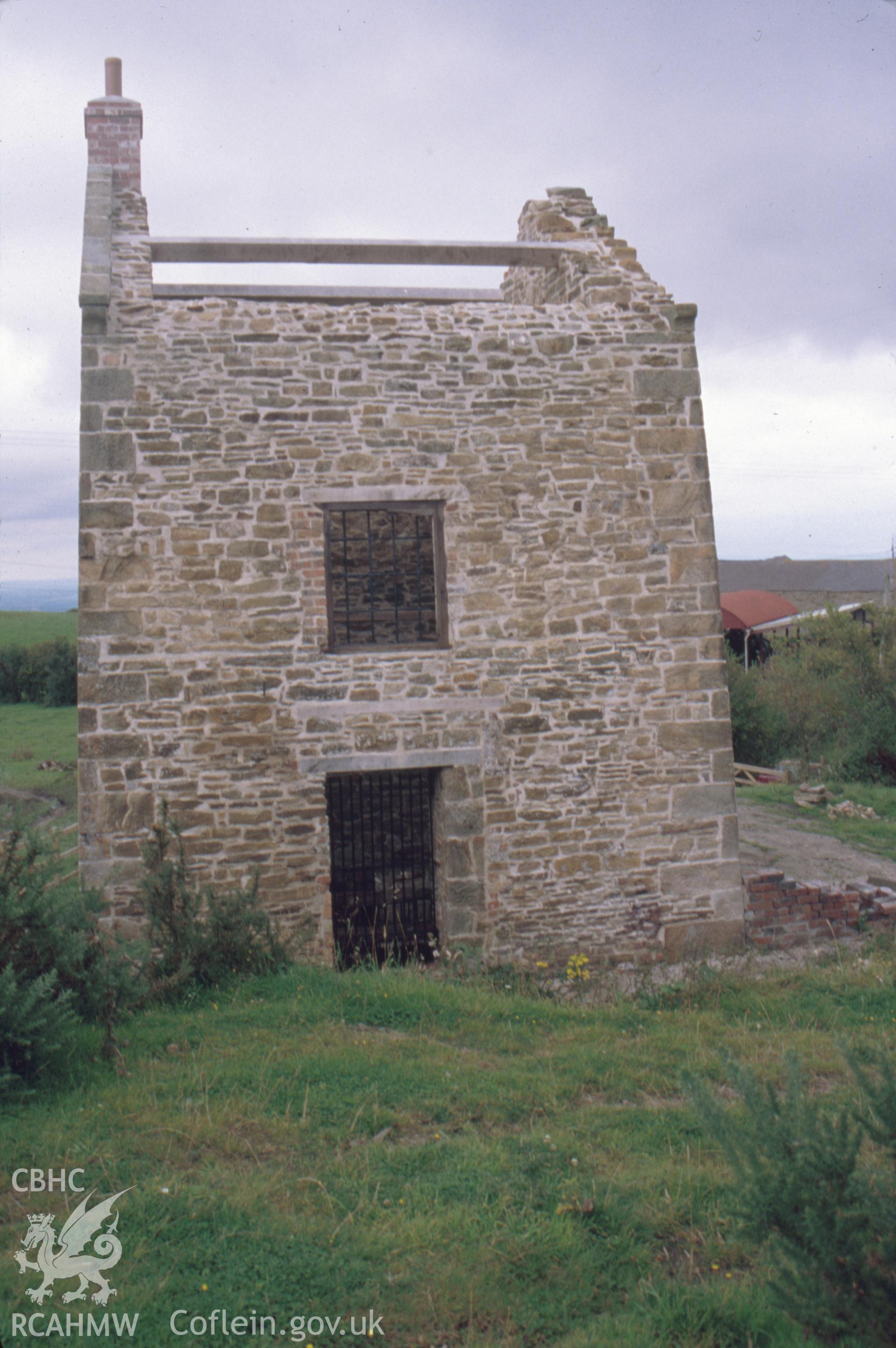 Digitized 35mm slide showing Penrhos engine house restored.