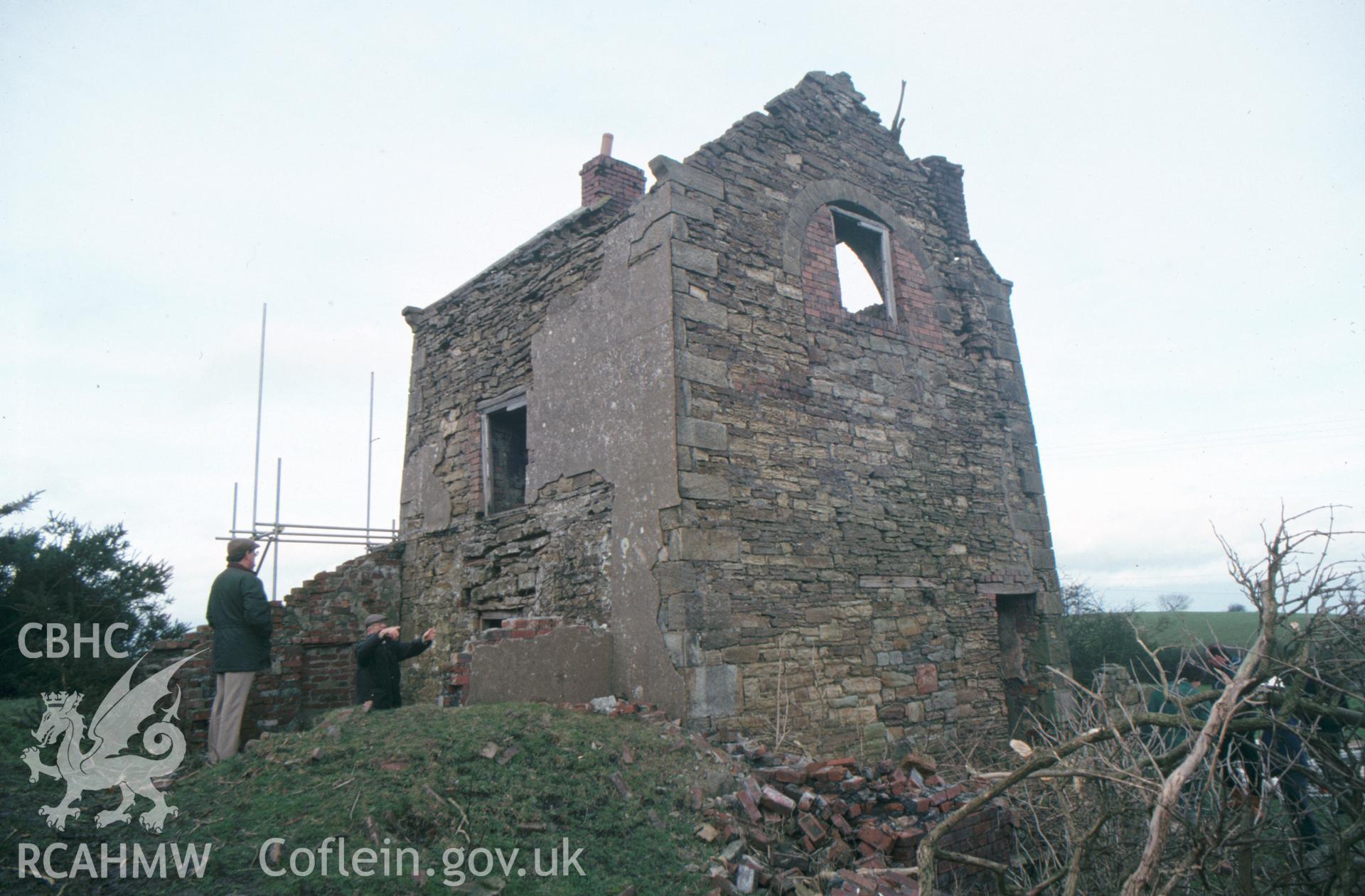 Digitized 35mm slide showing Penrhos engine-house.