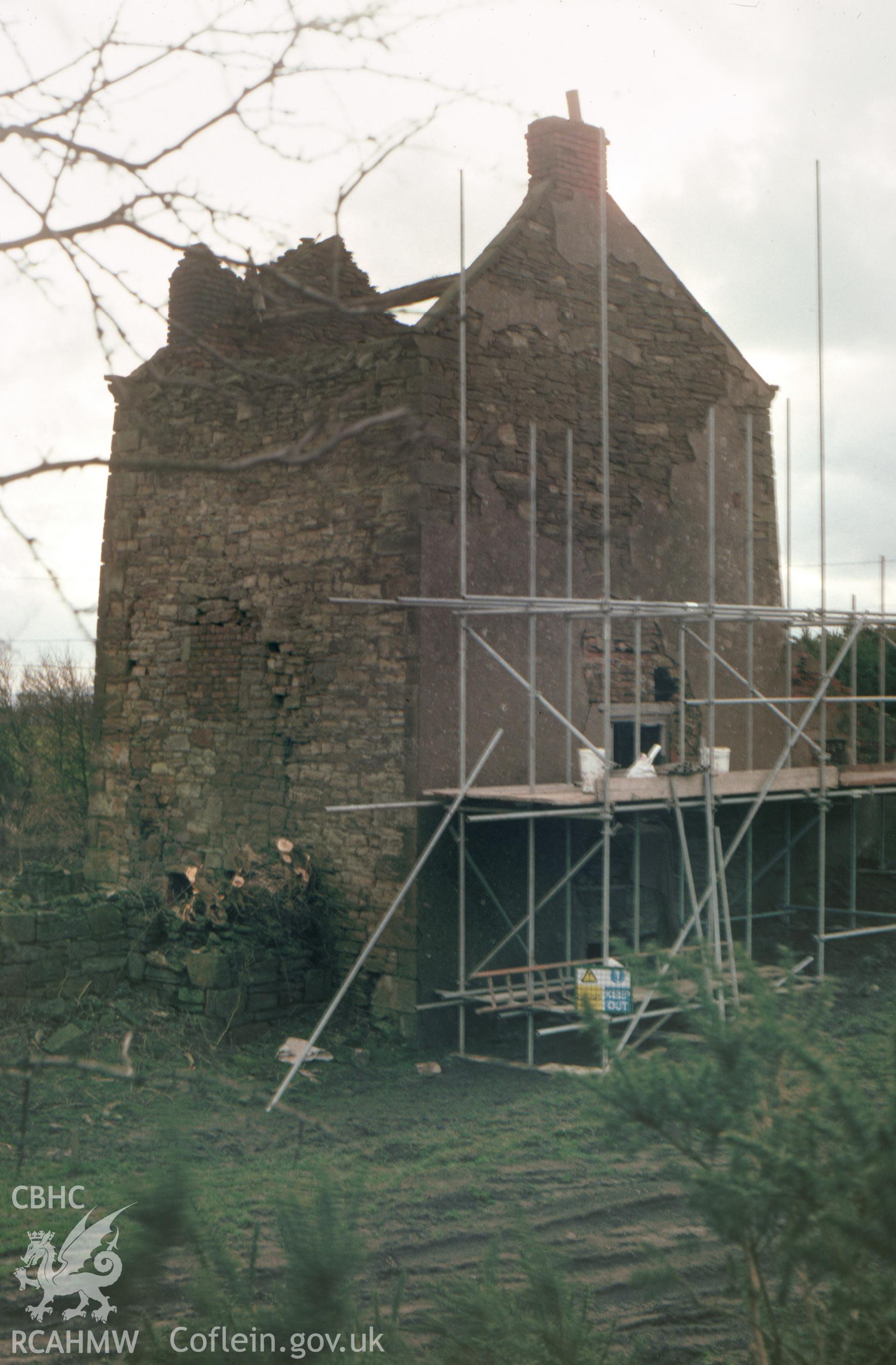 Digitized 35mm slide showing Penrhos engine-house.