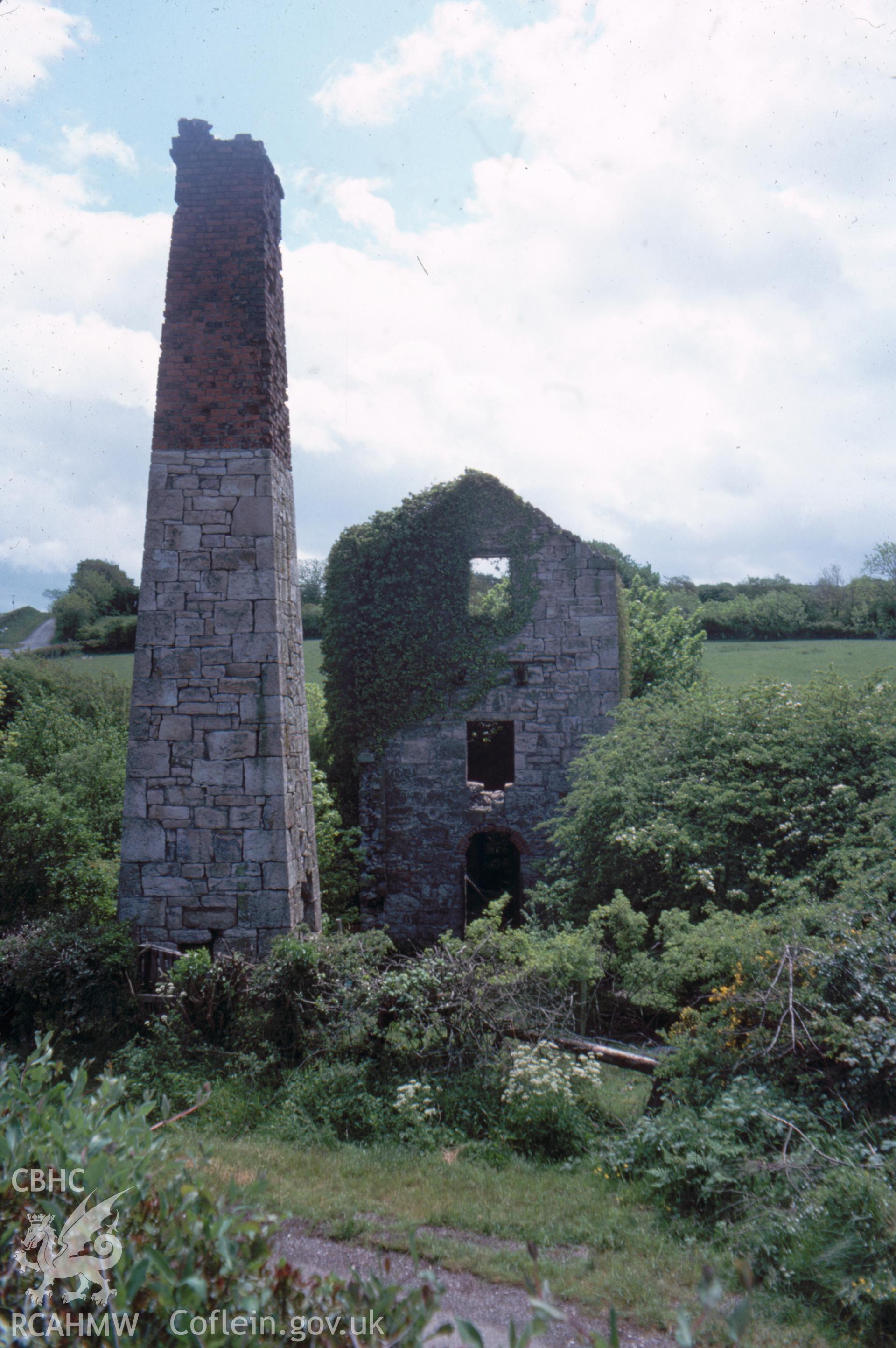 Digitized 35mm slide showing the Pennant Mine Engine House.