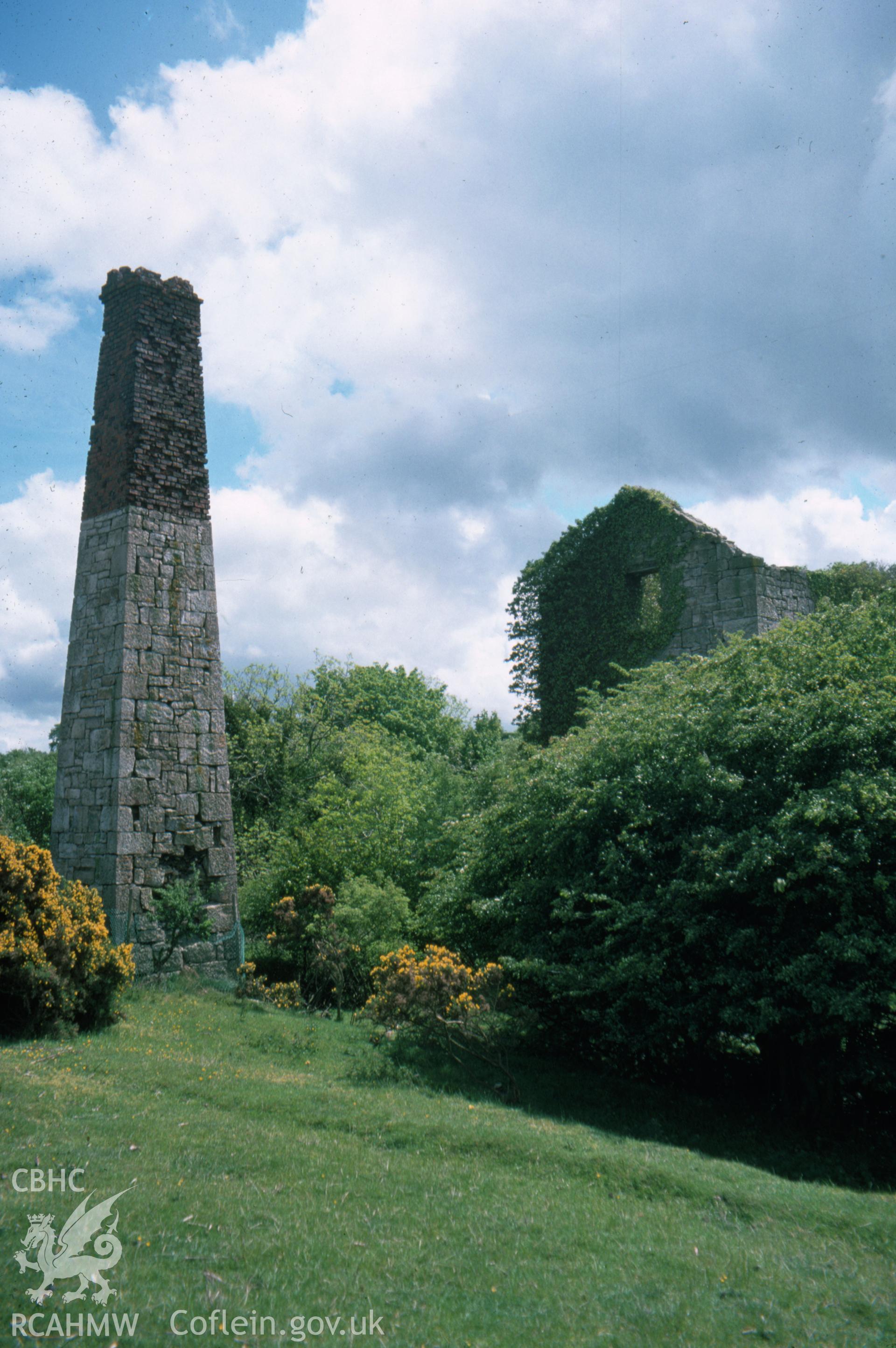 Digitized 35mm slide showing the Pennant Mine Engine House.