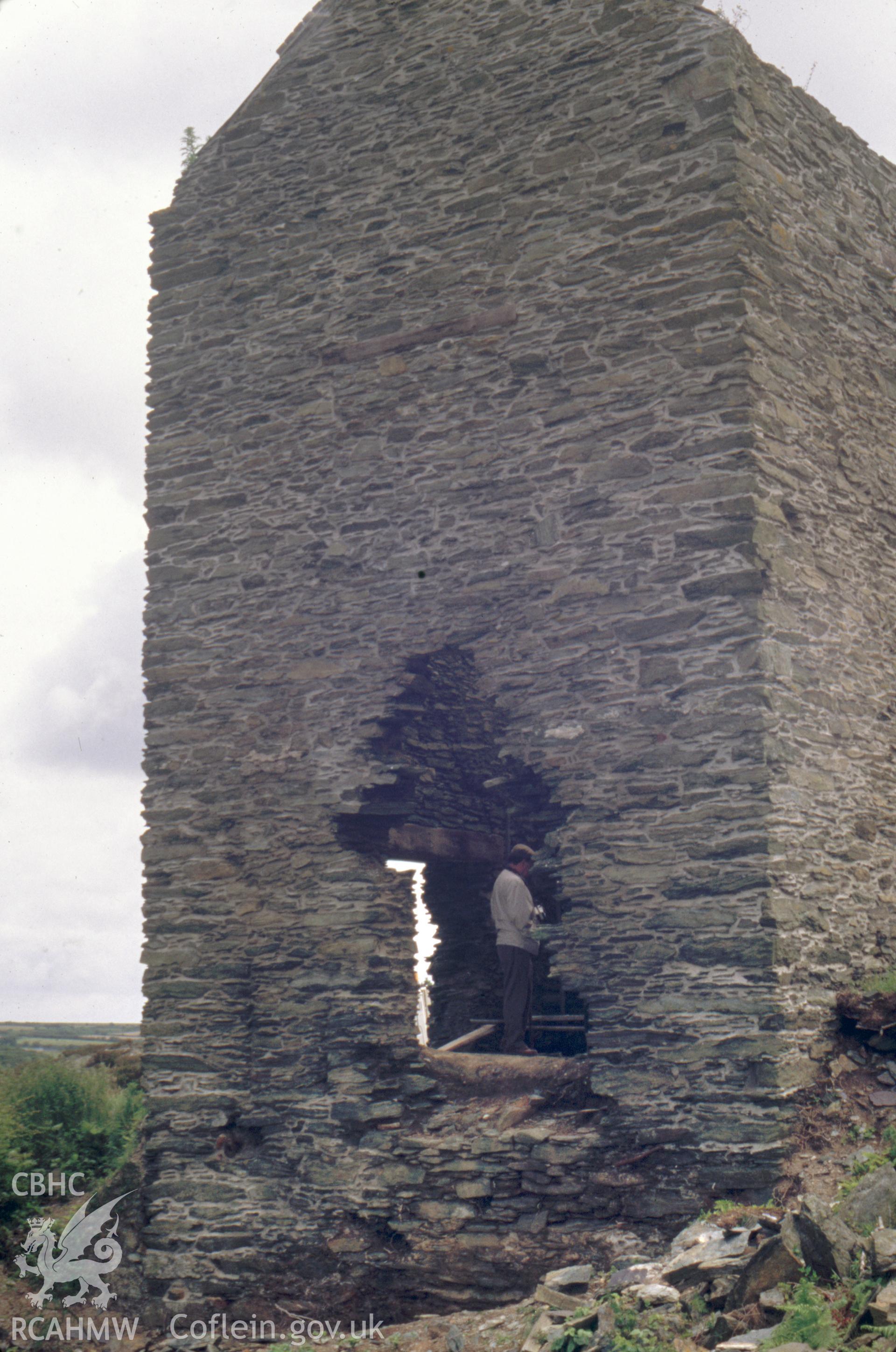 Digitized 35mm slide showing Pearl Shaft engine house exterior.