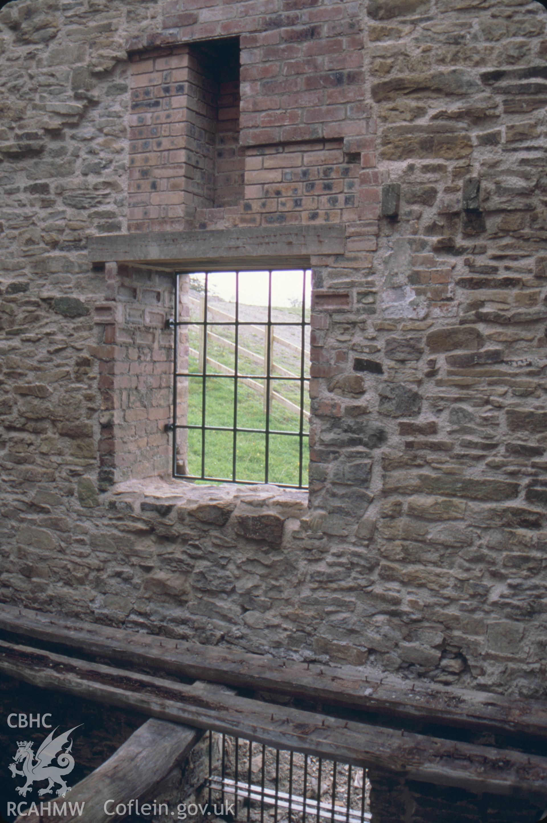 Digitized 35mm slide showing Penrhos engine house interior, restored.