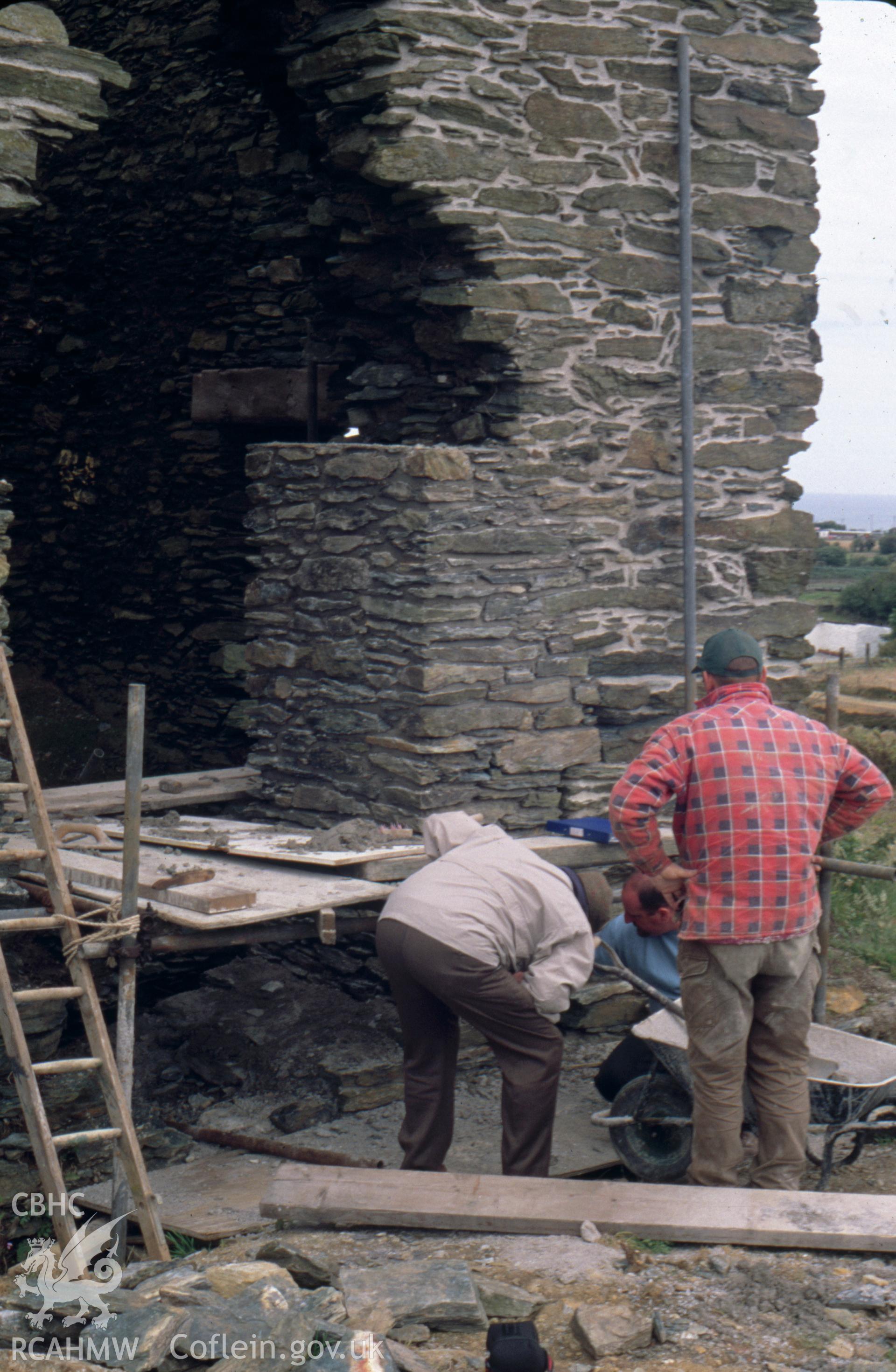 Digitized 35mm slide showing Pearl Shaft engine house bob wall.