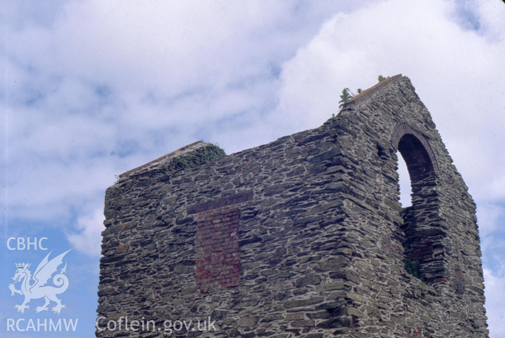 Digitized 35mm slide showing Pearl Shaft engine house exterior.