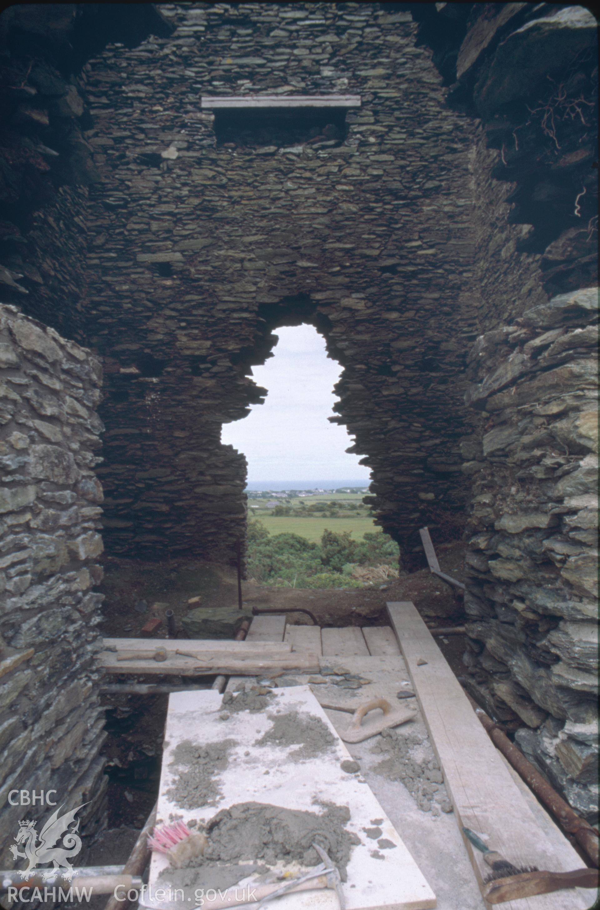 Digitized 35mm slide showing Pearl Shaft engine house interior.