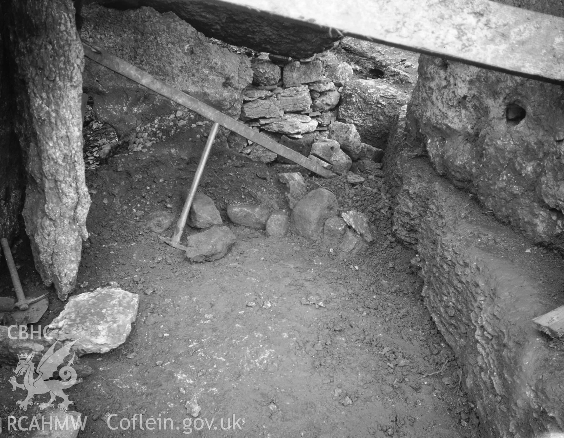 Inside the chamber looking east, taken during the second season of excavation, April 1932.