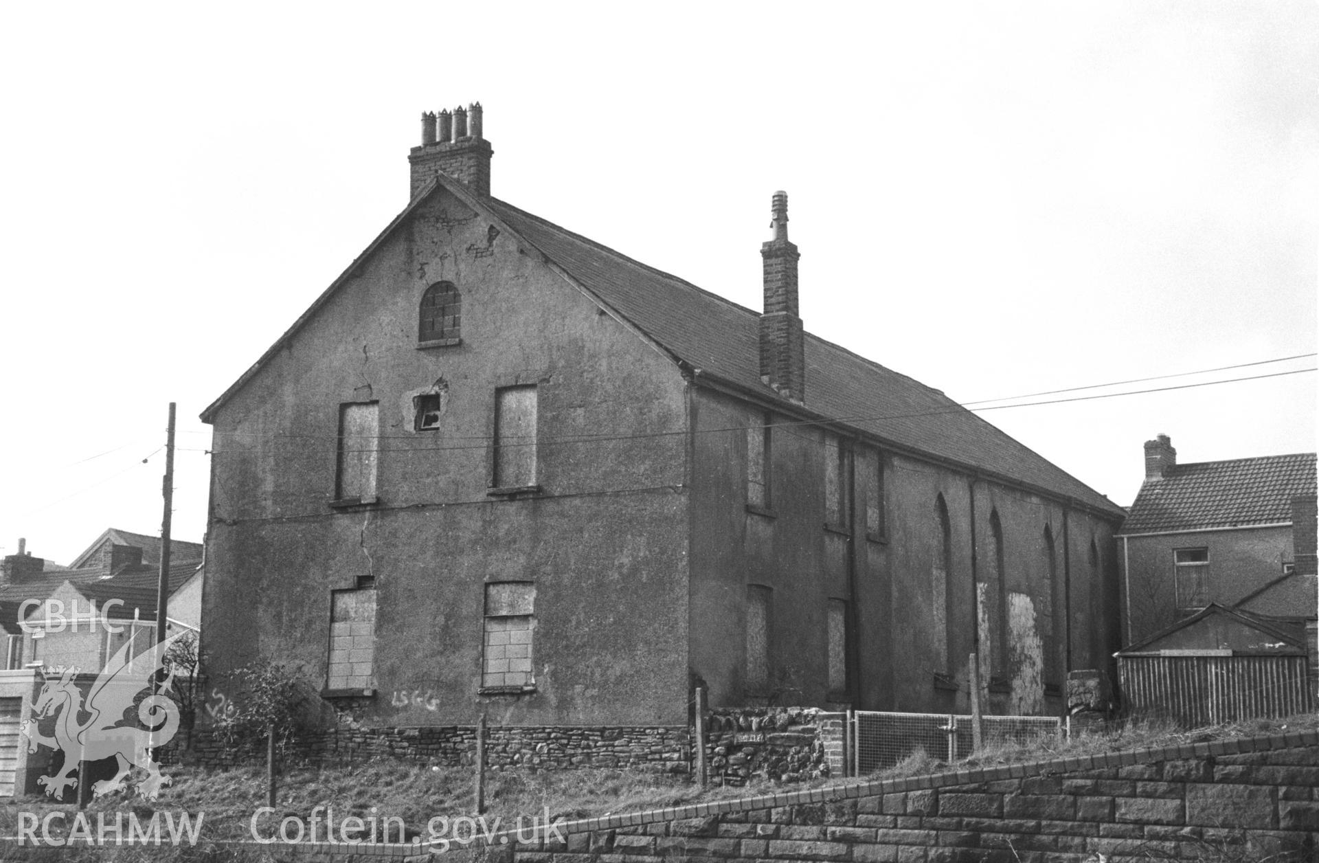 Photograph of Hafod Wesleyan Methodist Chapel, Hafod: showing the south-east rear, and the north-east side from the north-east.