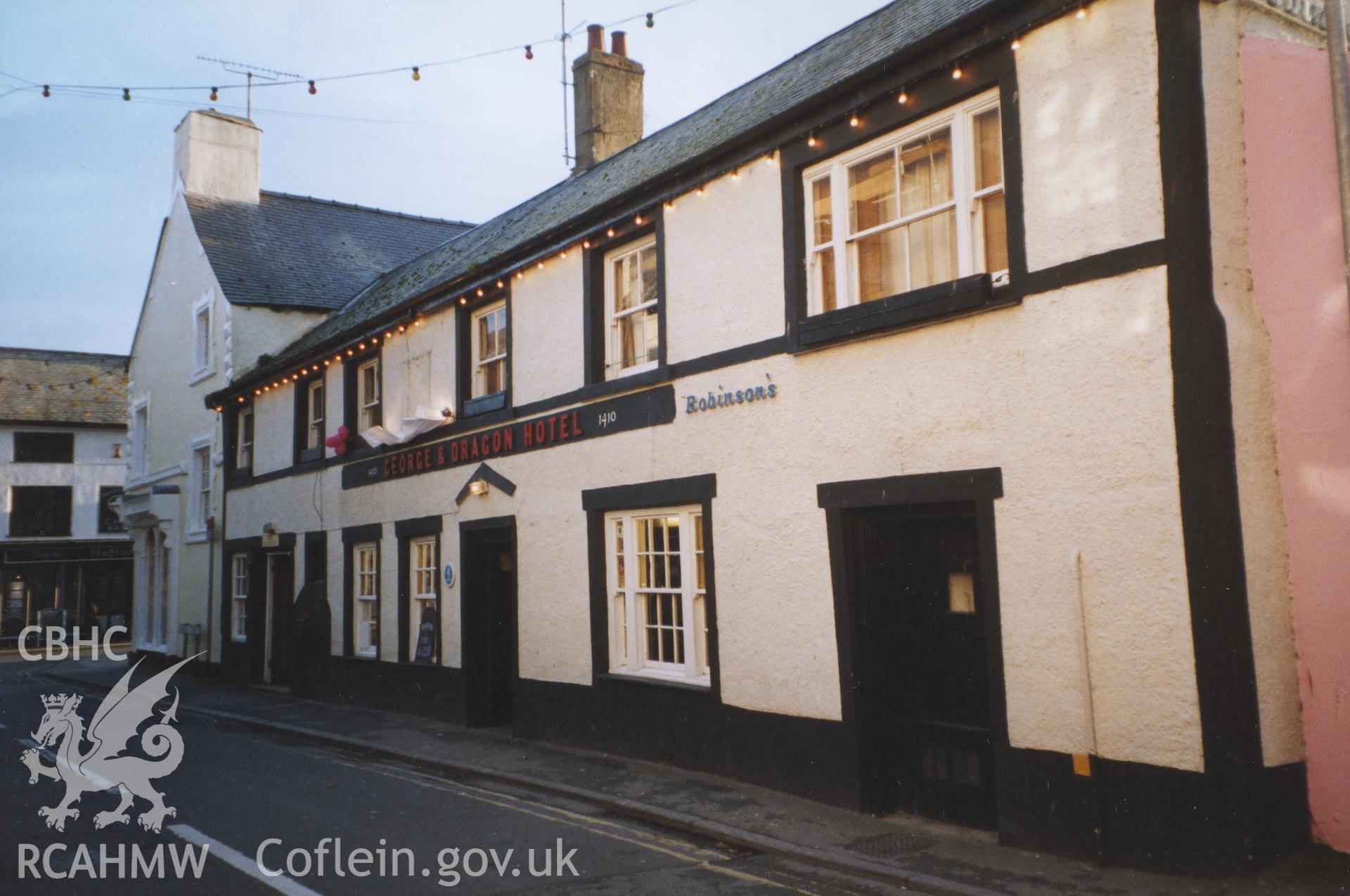 Colour print showing exterior of George and Dragon, Beaumaris. Taken as part of the Cadw resurvey of listed buildings in 2004