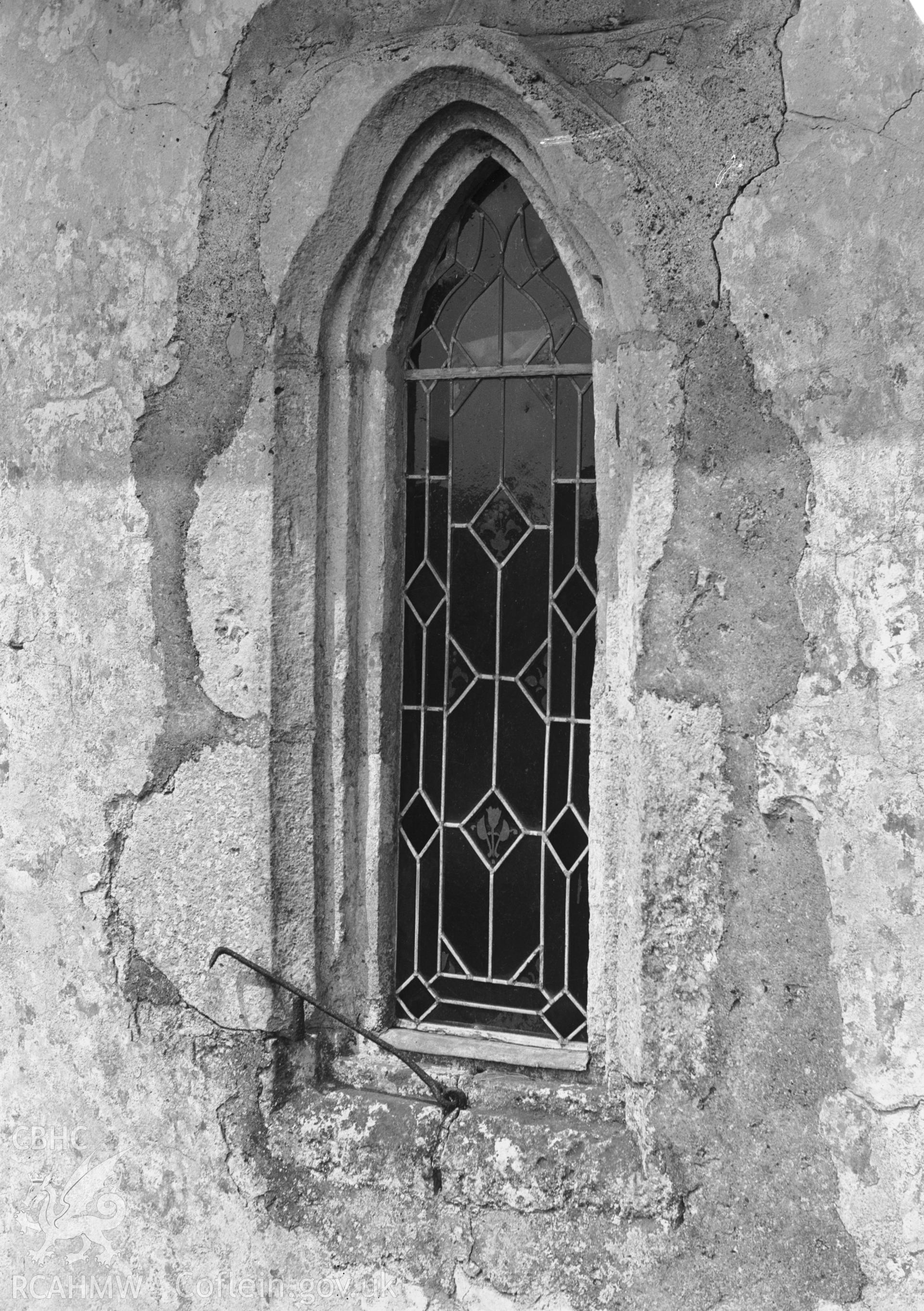 Exterior view showing the window in the south wall of the chancel.