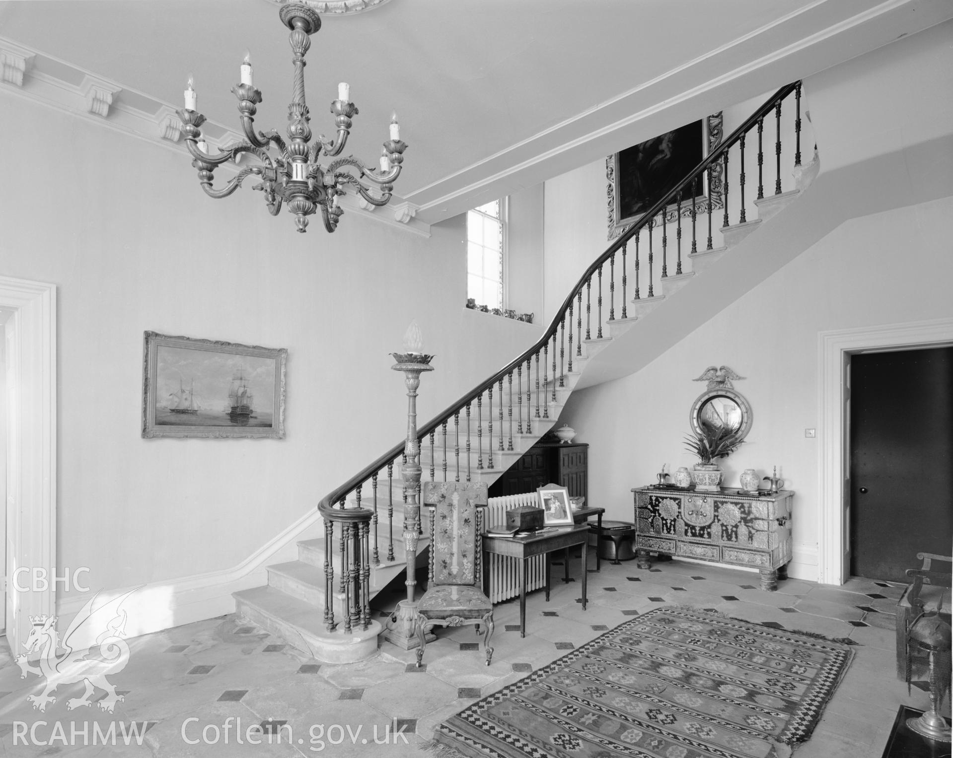 Interior, entrance hall. As used in Cards County History Vol III chapter 12, fig 88. NA/CD/99/001