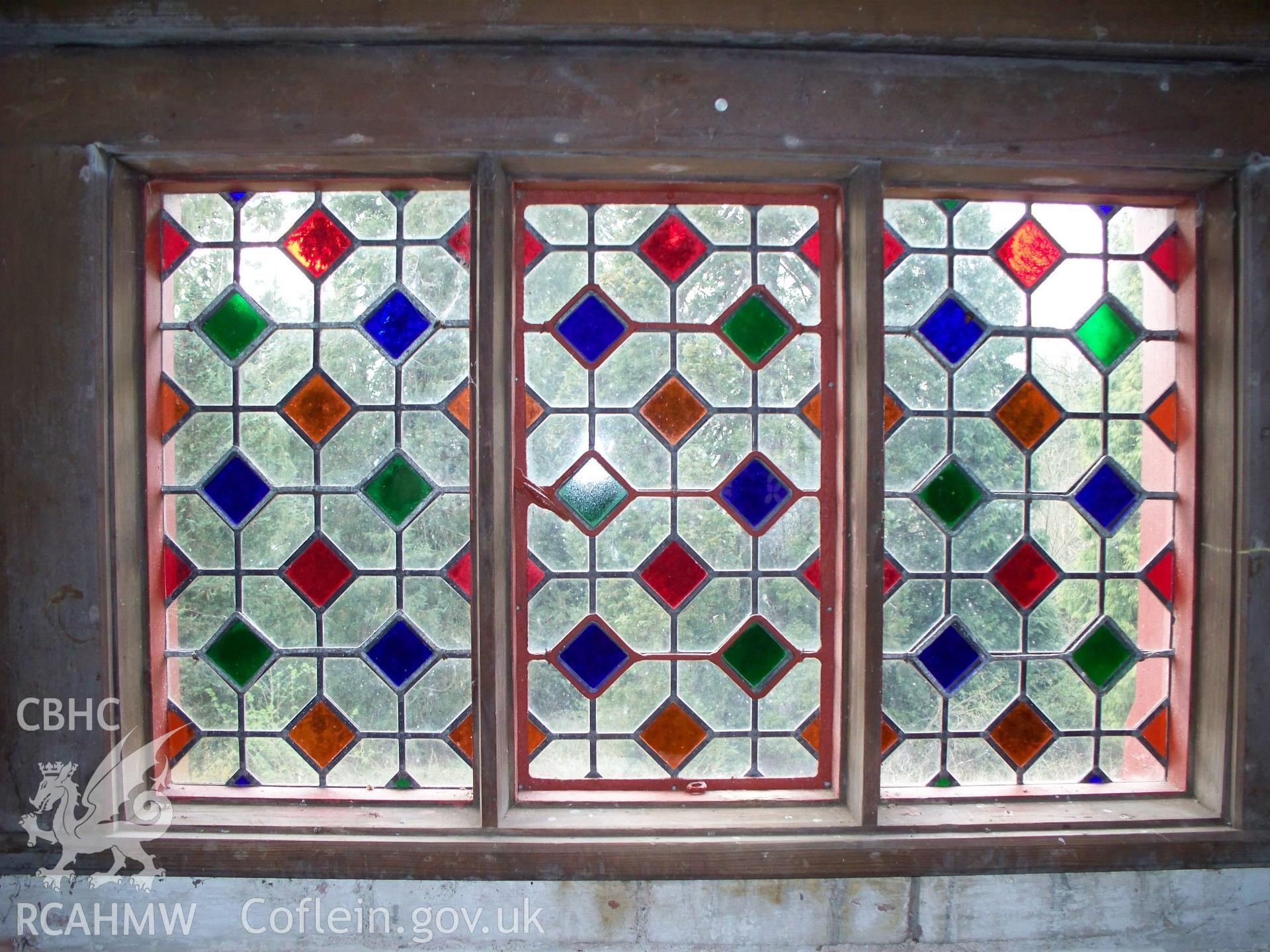 Stained-glass windows on the first-floor central staircase NW side.