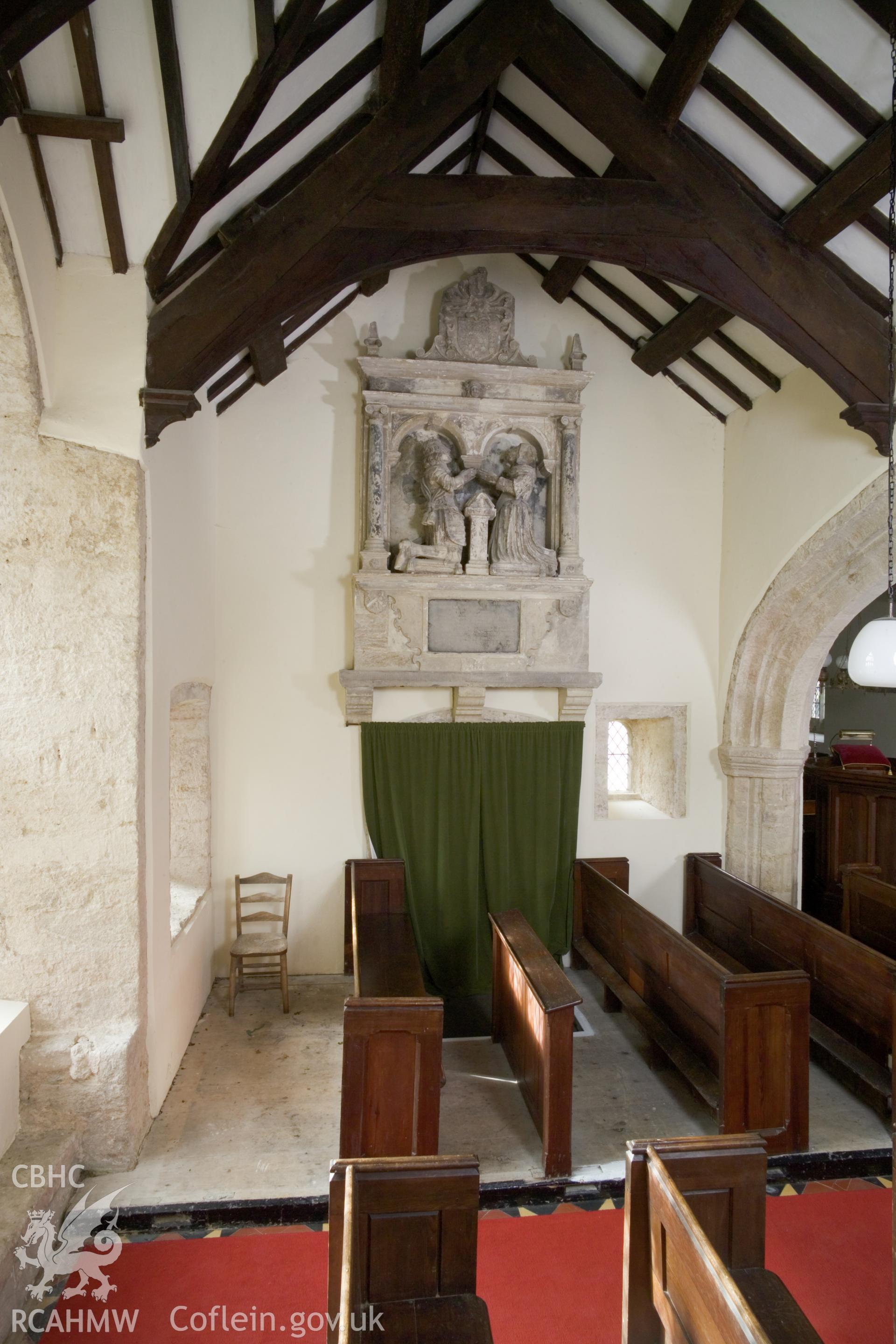 Memorial in chapel from the east northeast.