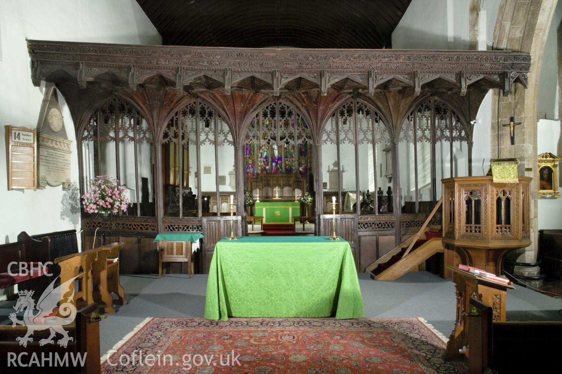 Screen, looking east.