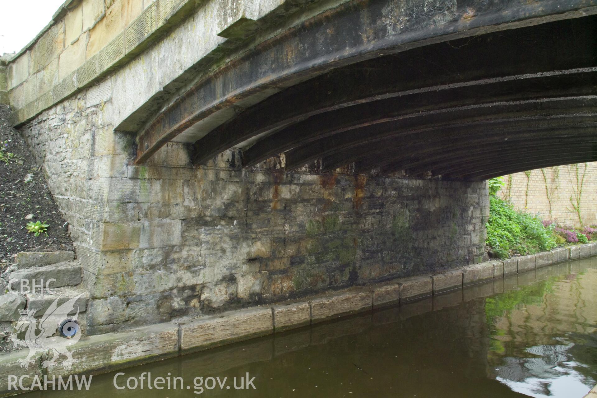 Detail of cast ironwork under bridge on south side.