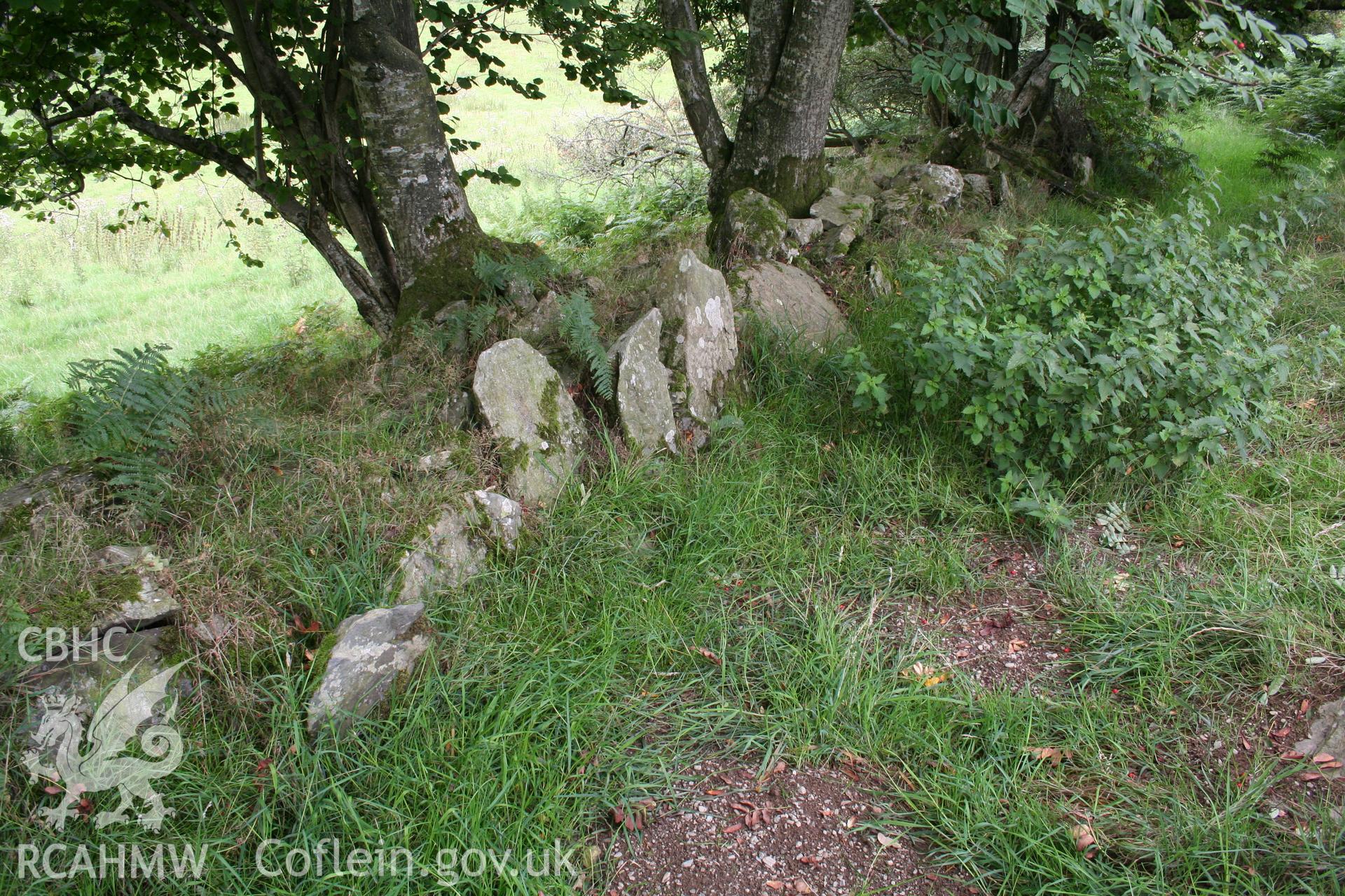 Section of walling defining western edge of hollowway