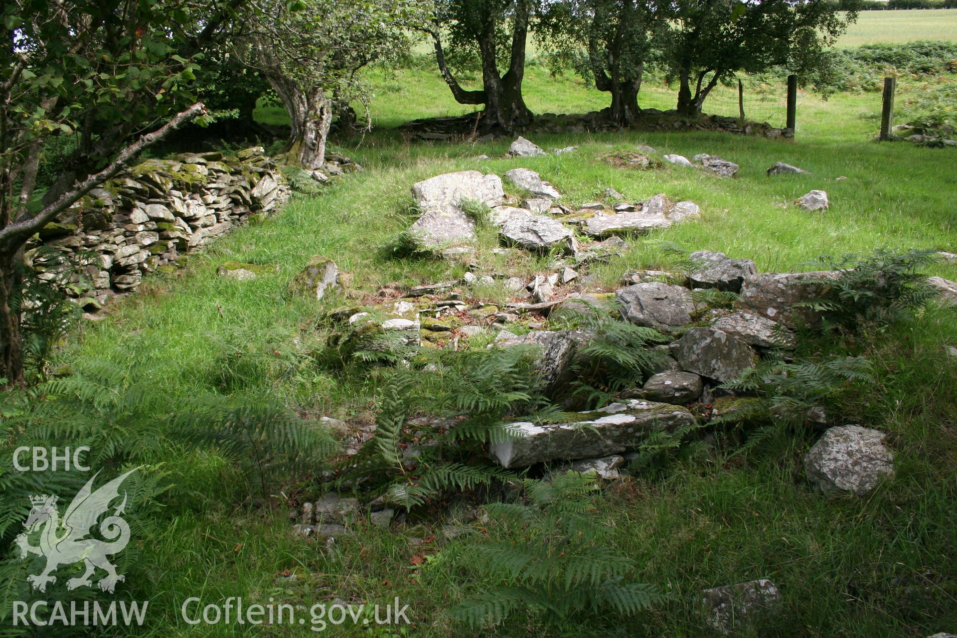 The remains of the farmhouse from the south