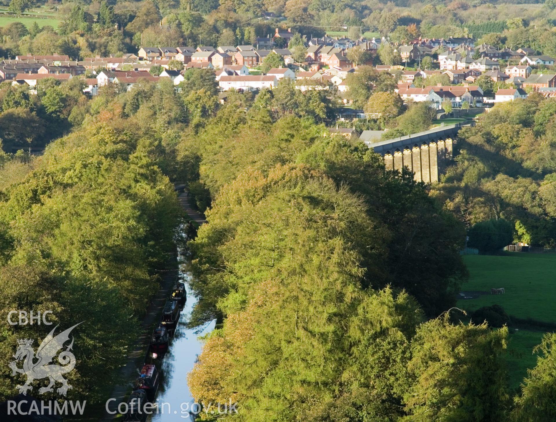 High viewpoint embankment and aqueduct from south southeast.