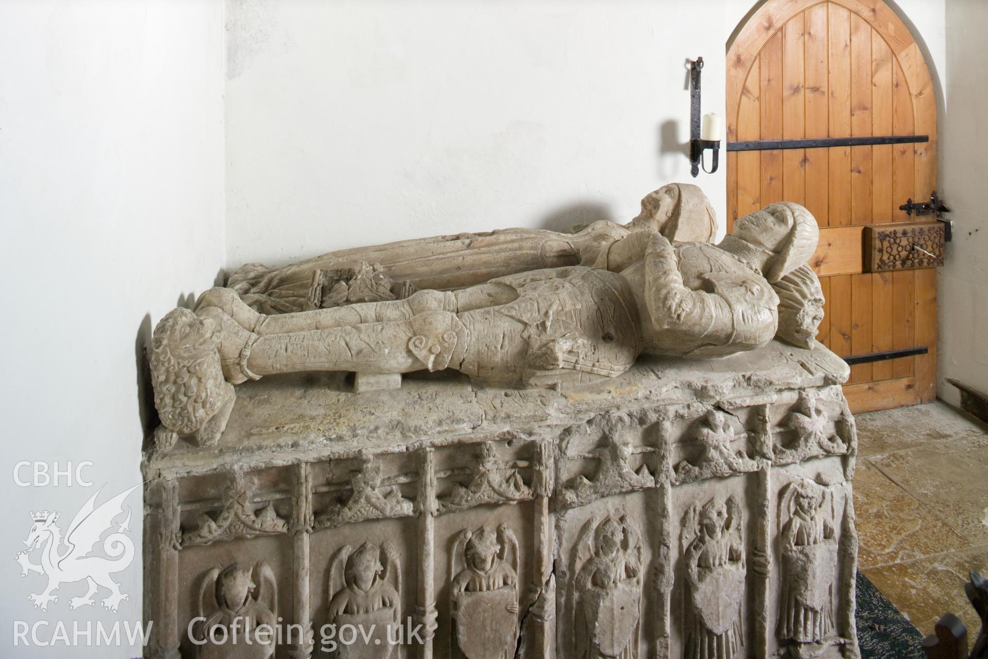 Mediaeval tomb at rear of church.