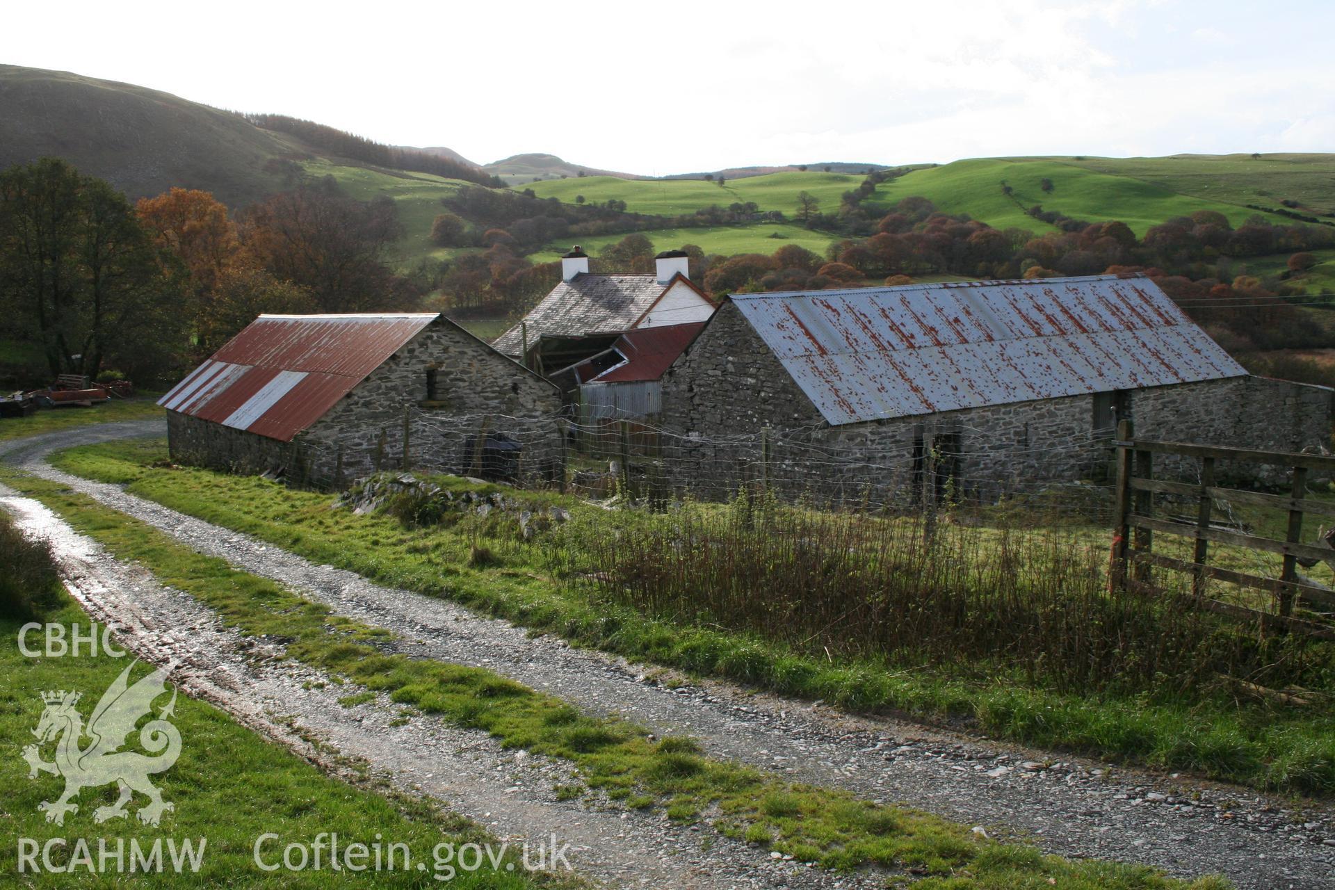 Troed-y-rhiw farmstead from the north east