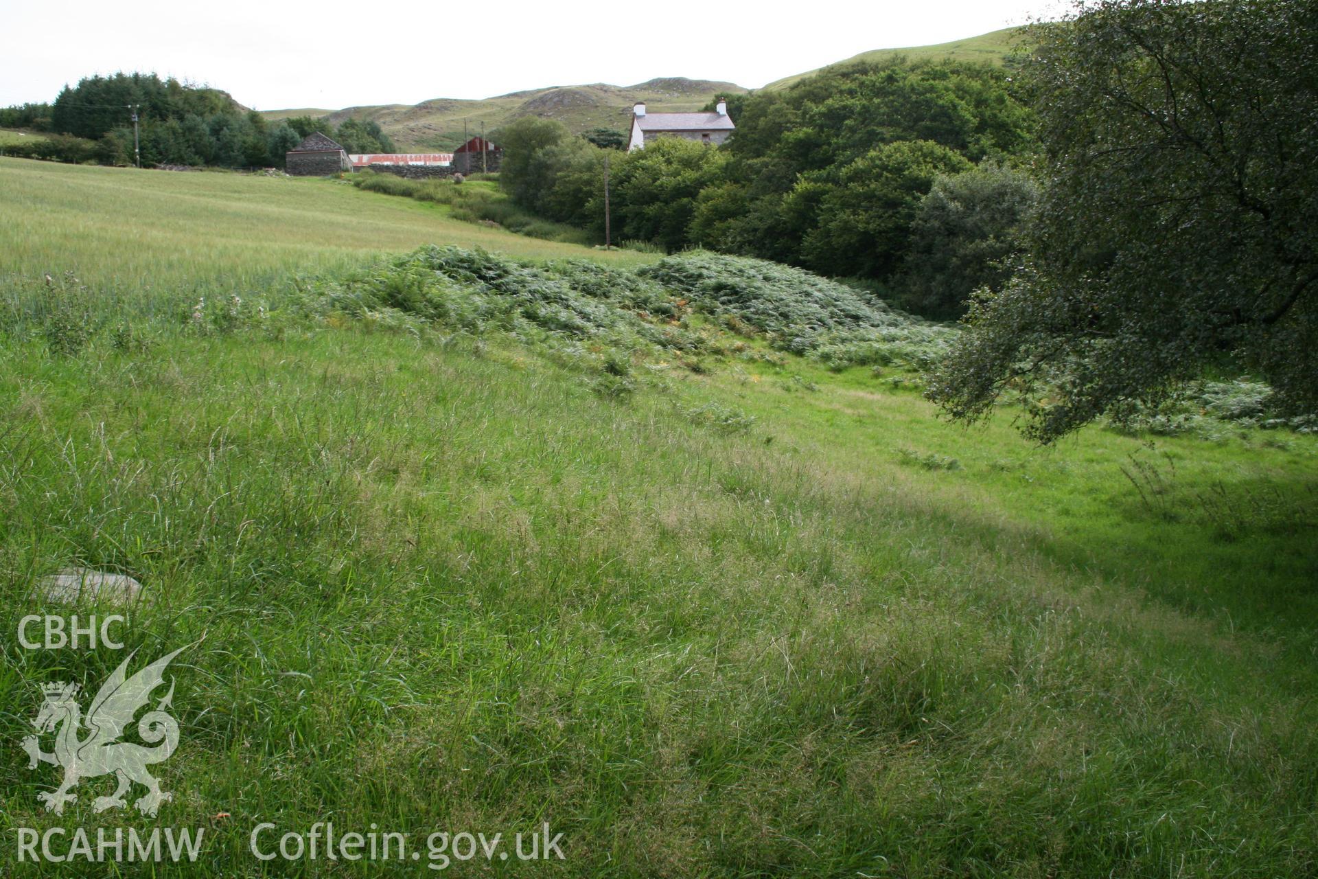 Substantial earthwork defining the northern boundary of the farmstead