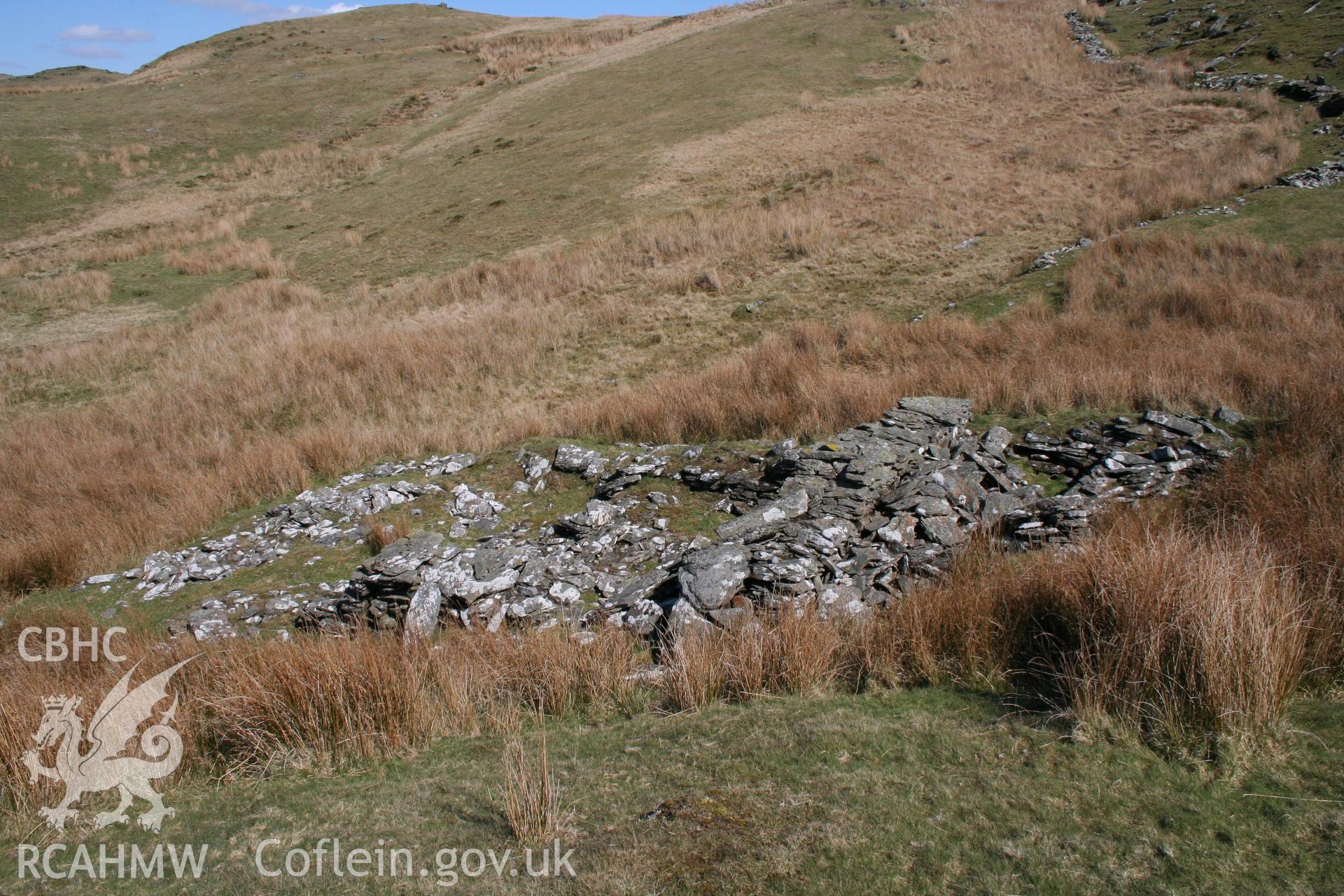 Remains of the house at Pantglas from the west