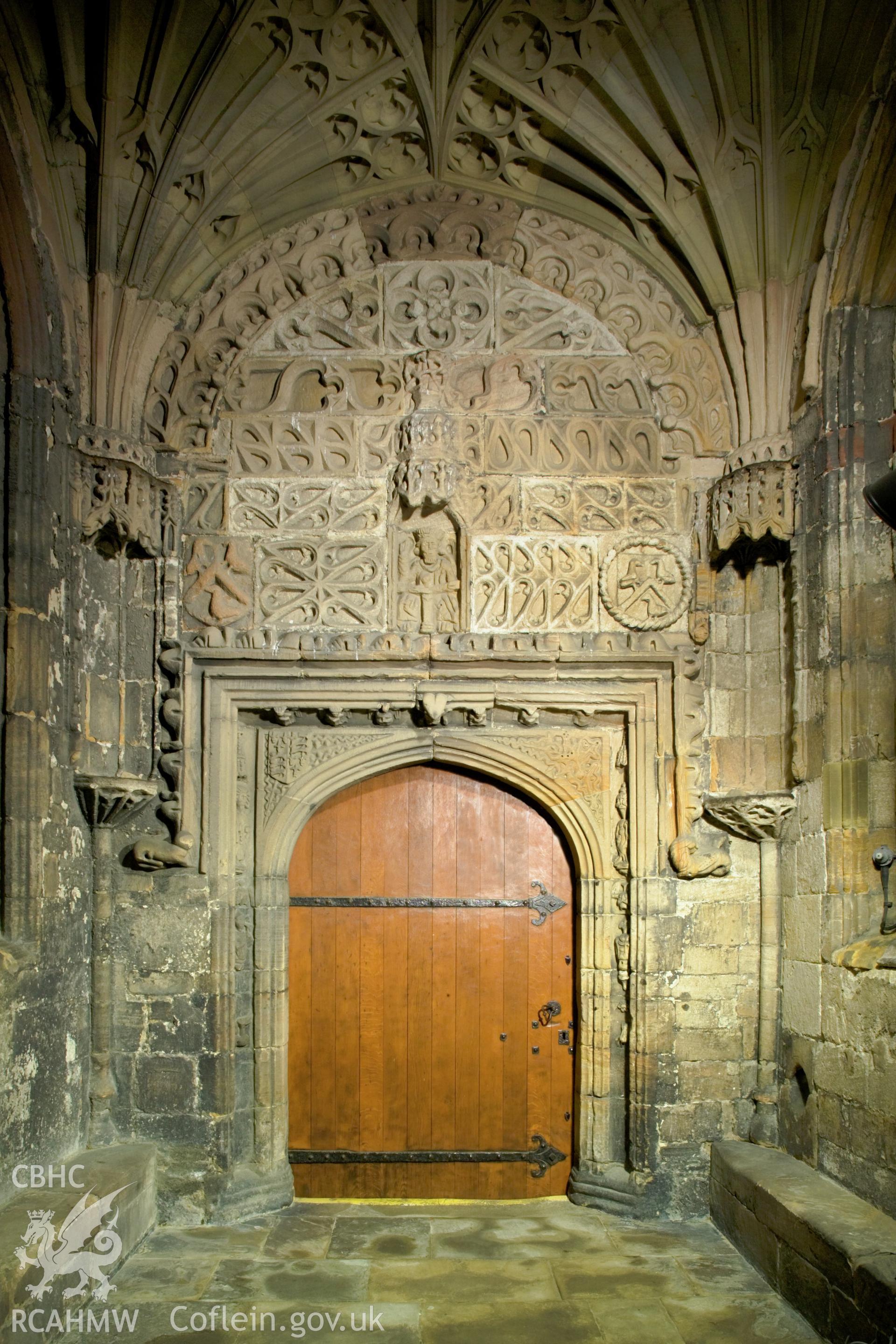 Decorative masonary in porch.