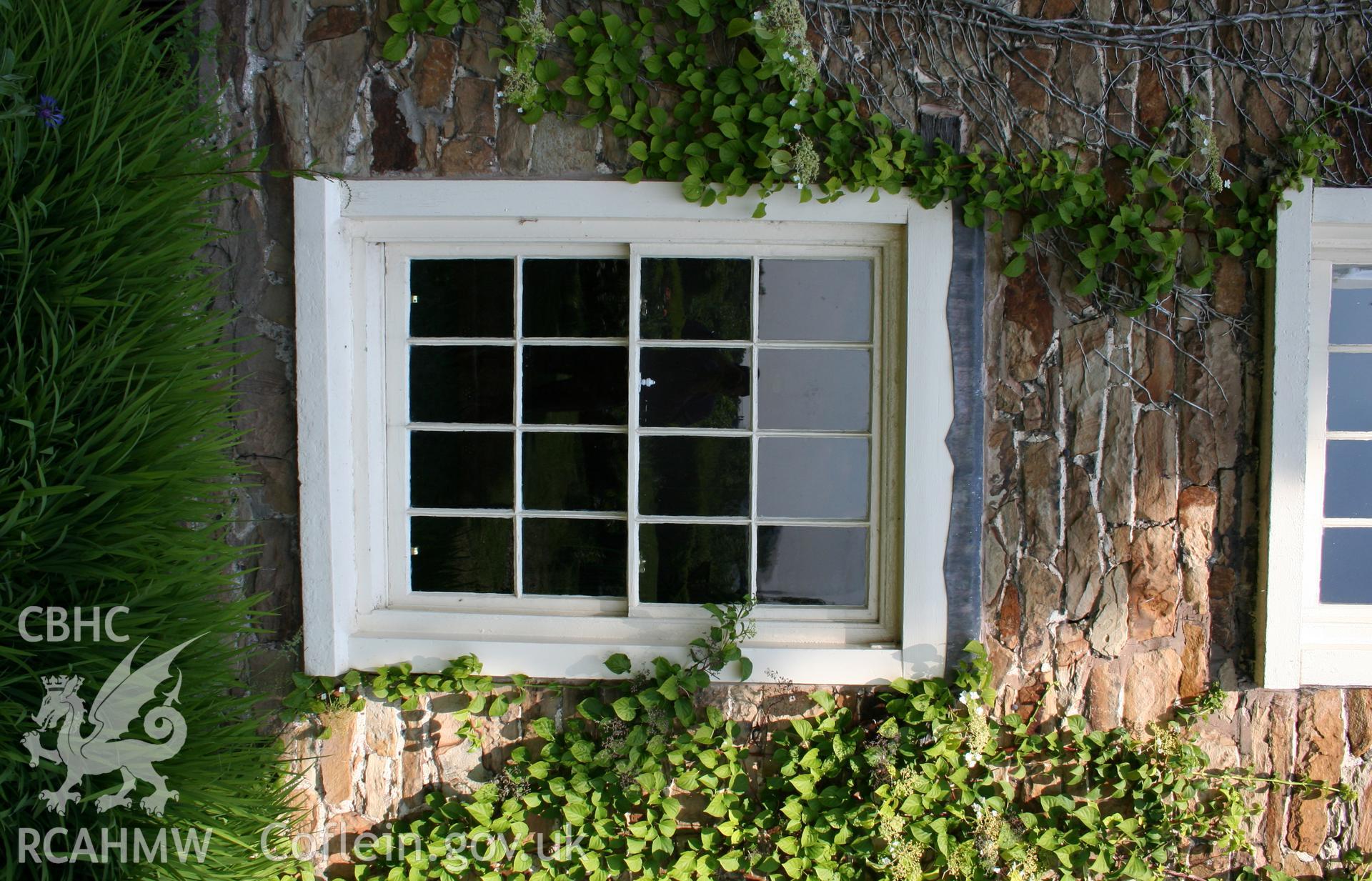 Wood bank Cottage Pontcysyllte. South-east elevation, sash window.