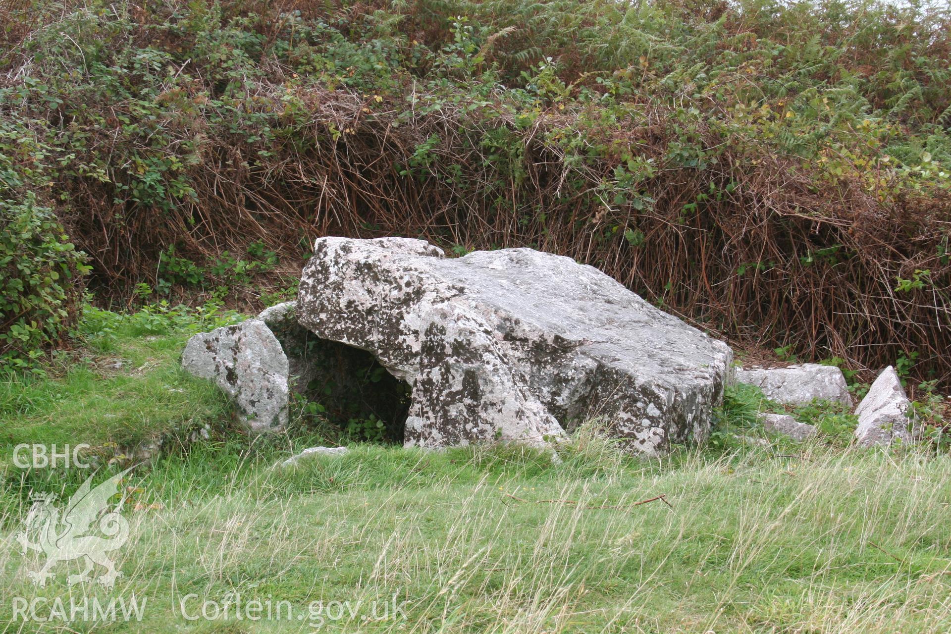 Penmaen Burrows Burial Chamber. View of chamber from the north-west.