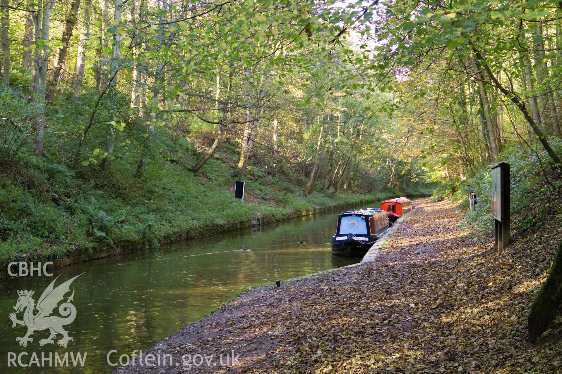 Moored boats in cutting.